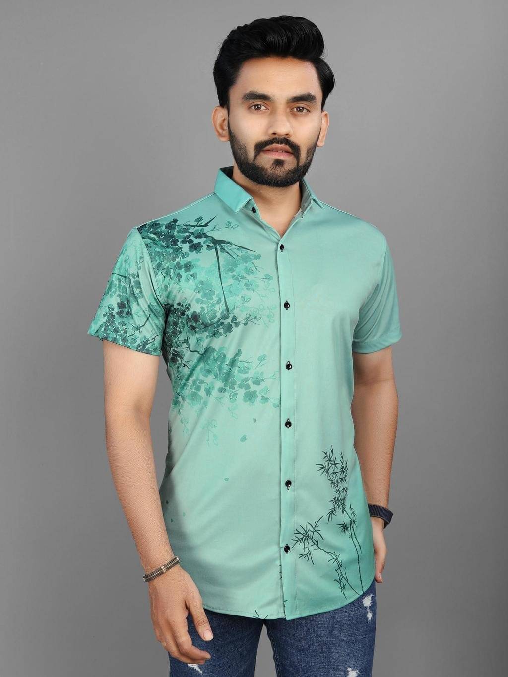 Zonanza Polyester Regular Fit Printed Half Sleeves Men's Casual Shirt - Sea Green ( Pack of 1 ) Zonanza Polyester Regular Fit Printed Half Sleeves Men's Casual Shirt - Sea Green ( Pack of 1 )
