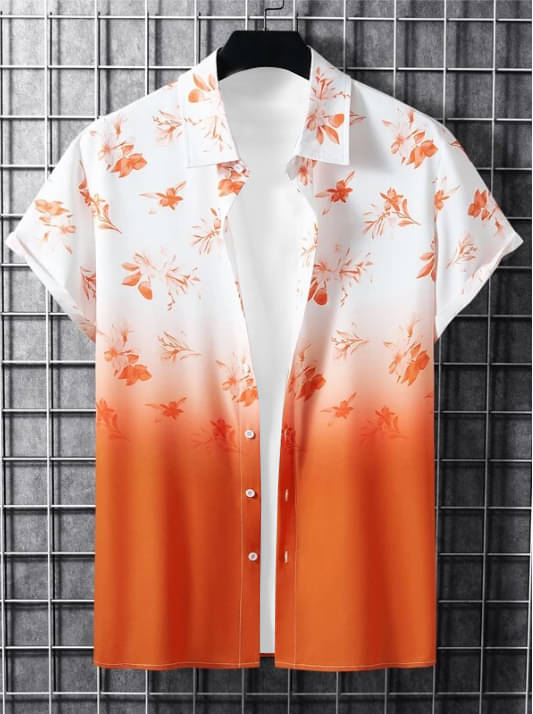Zonanza Polyester Regular Fit Printed Half Sleeves Men's Casual Shirt - Orange ( Pack of 1 ) Zonanza Polyester Regular Fit Printed Half Sleeves Men's Casual Shirt - Orange ( Pack of 1 )