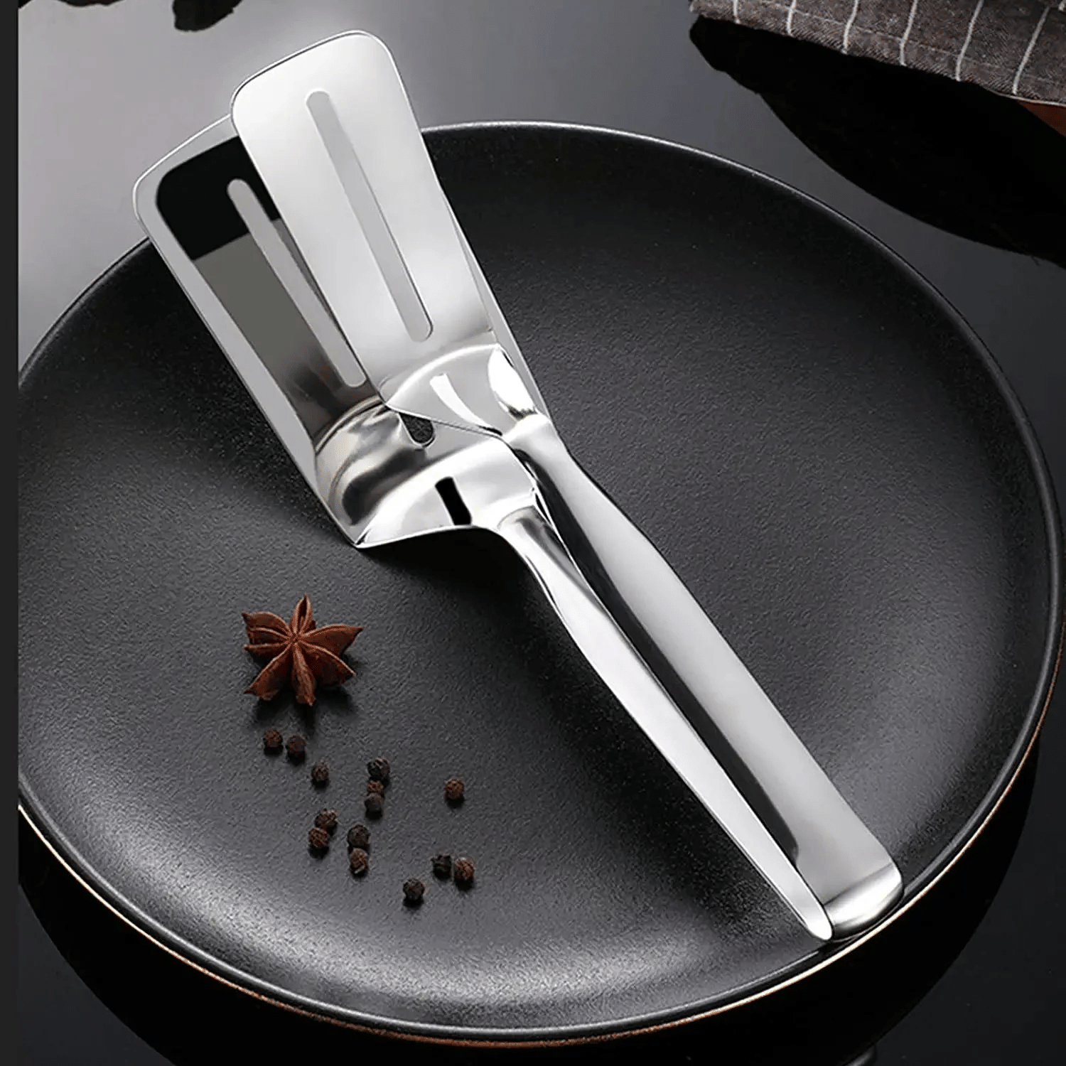 forral Pizza tong, Opal 1pc Set Bread roti chapati chimta pakkad chipya Cooking Tong Stainless Steel