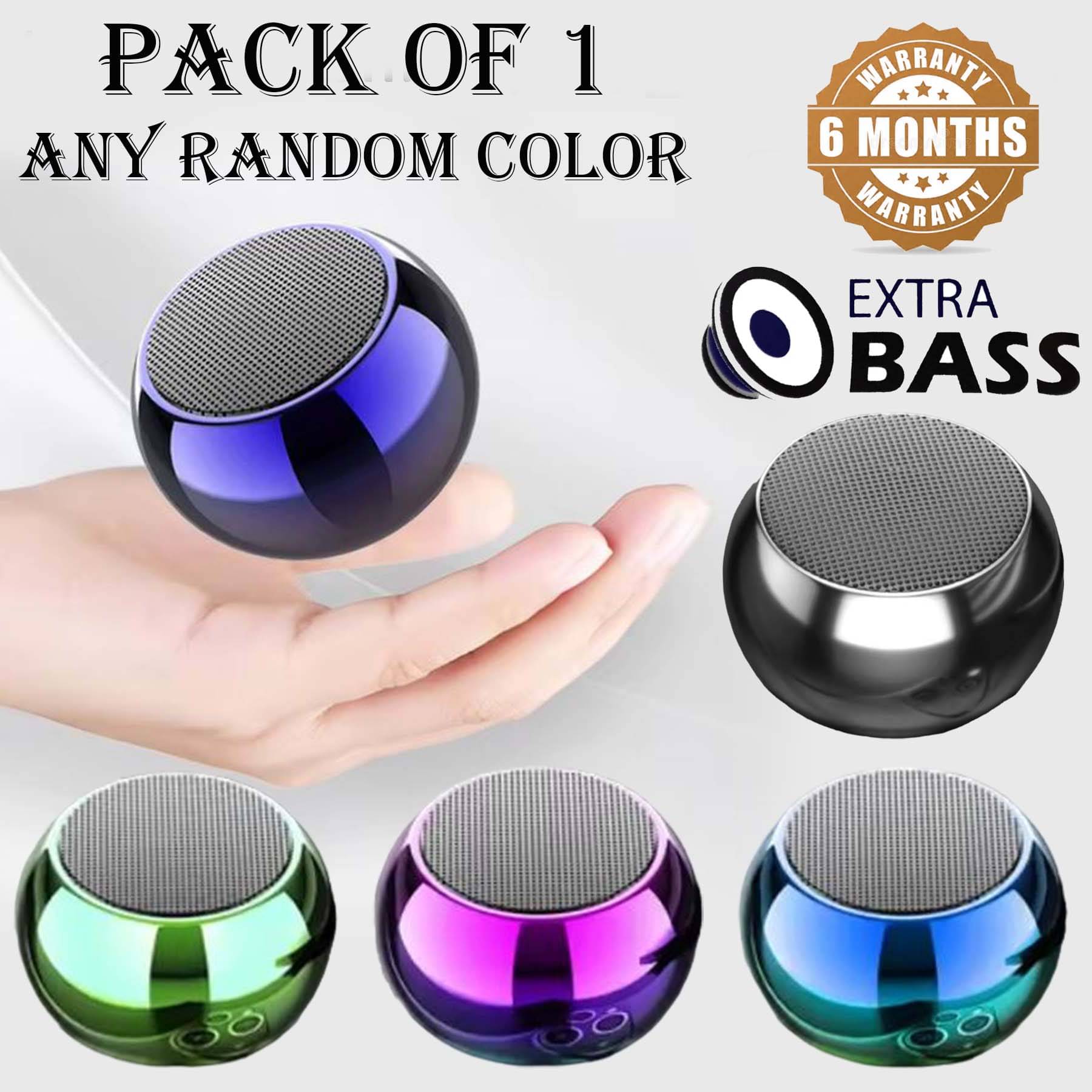     			u7 MINI-SPK 3 W Bluetooth Speaker Bluetooth V 5.1 with USB,TWS feature,3D Bass Playback Time 4 hrs Assorted