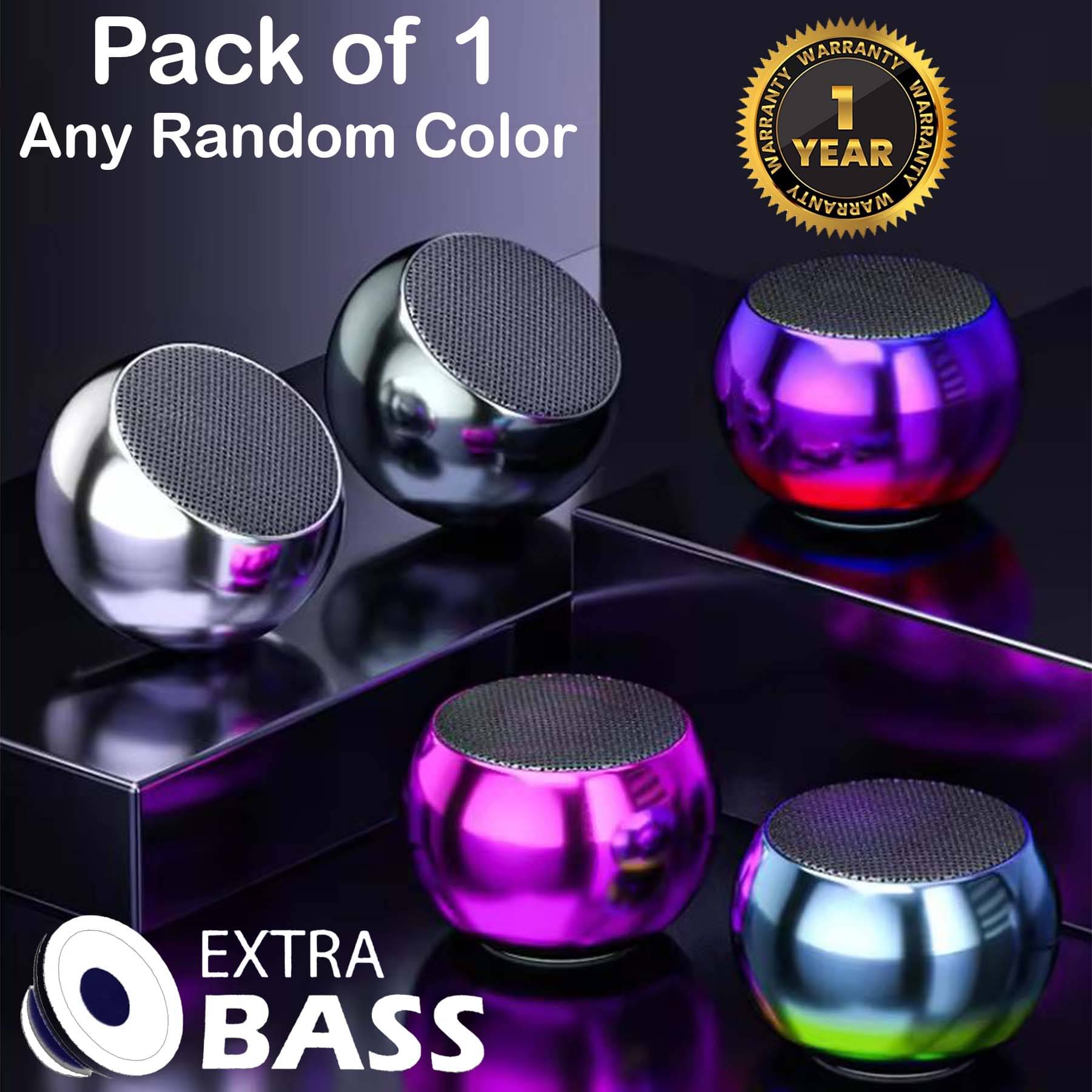     			u7 MINI-SPK 3 W Bluetooth Speaker Bluetooth V 5.1 with USB,TWS feature,3D Bass Playback Time 4 hrs Assorted
