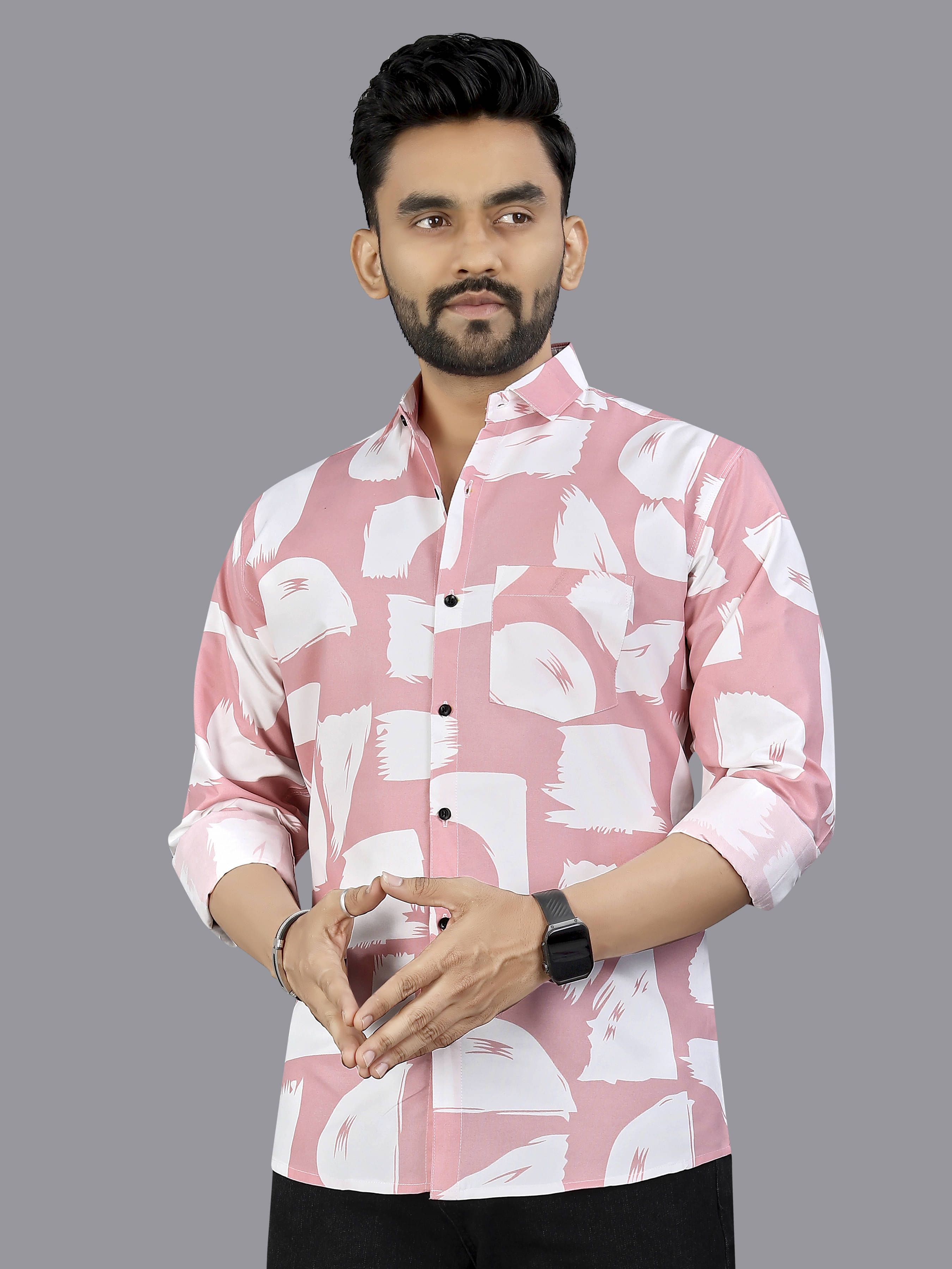 ADWYN PETER 100% Cotton Regular Fit Printed Full Sleeves Men's Casual Shirt - Peach ( Pack of 1 ) ADWYN PETER 100% Cotton Regular Fit Printed Full Sleeves Men's Casual Shirt - Peach ( Pack of 1 )