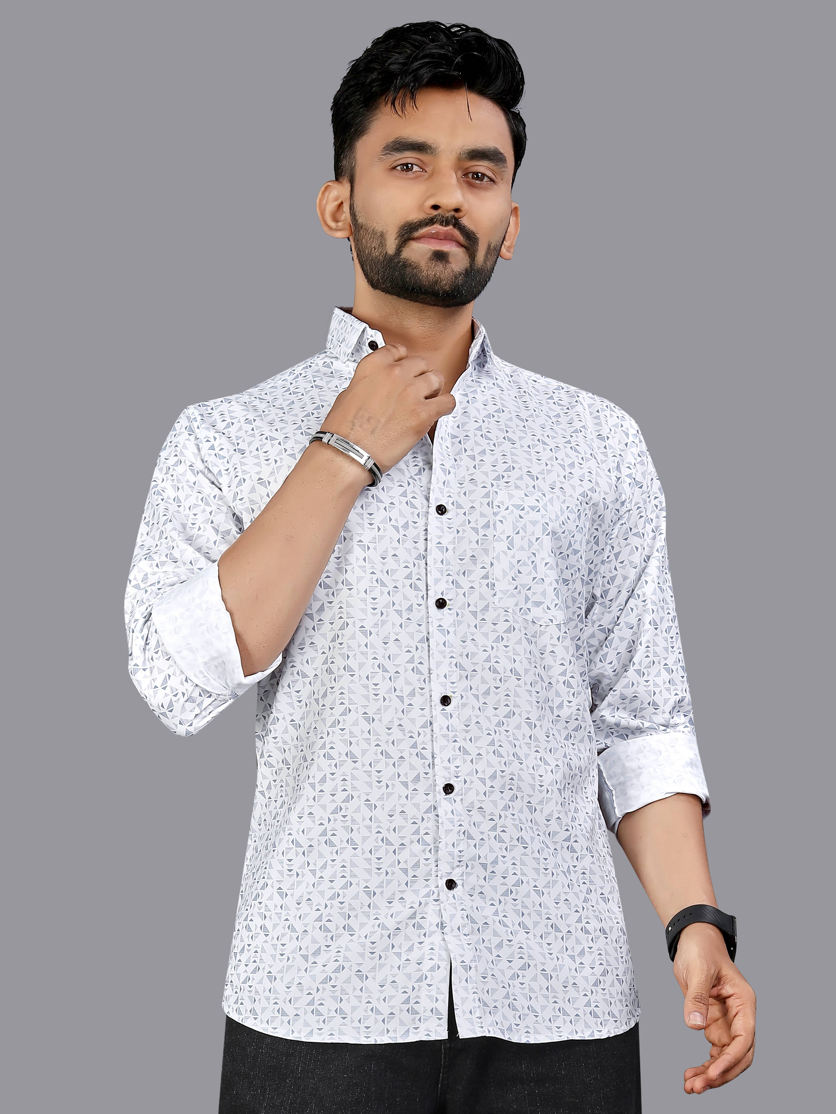     			ADWYN PETER 100% Cotton Regular Fit Printed Full Sleeves Men's Casual Shirt - Light Blue ( Pack of 1 )