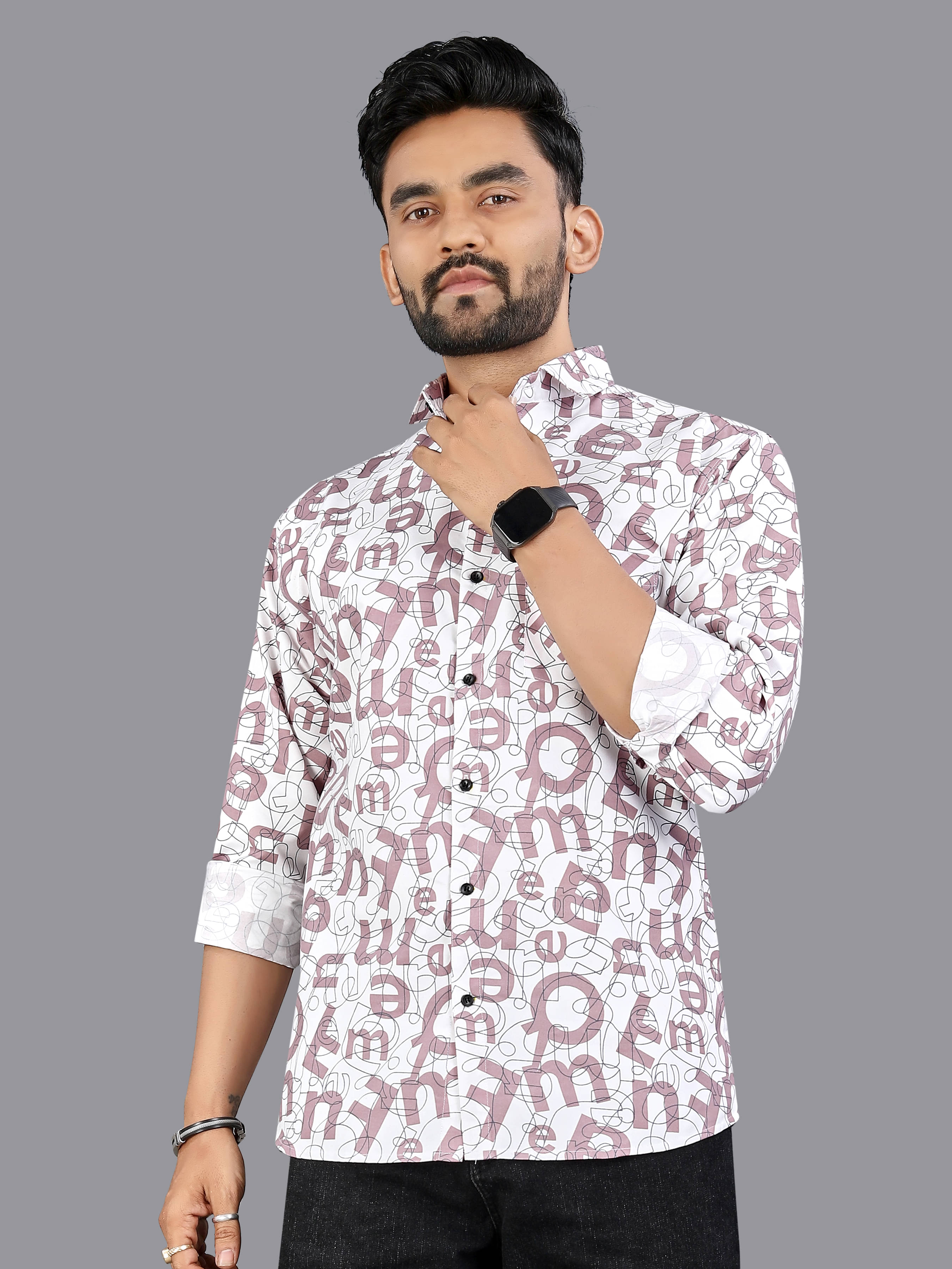 ADWYN PETER 100% Cotton Regular Fit Printed Full Sleeves Men's Casual Shirt - Lavender ( Pack of 1 ) ADWYN PETER 100% Cotton Regular Fit Printed Full Sleeves Men's Casual Shirt - Lavender ( Pack of 1 )