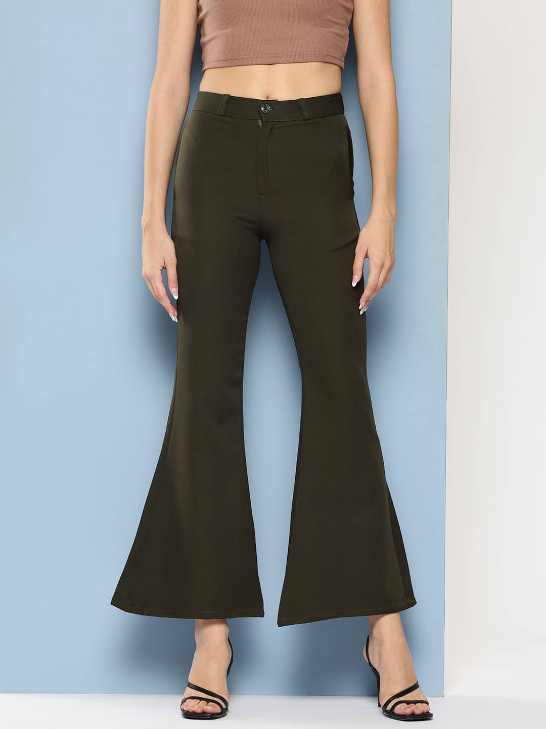     			Aarika Pack of 1 Polyester Straight Women's Casual Pants ( Green )