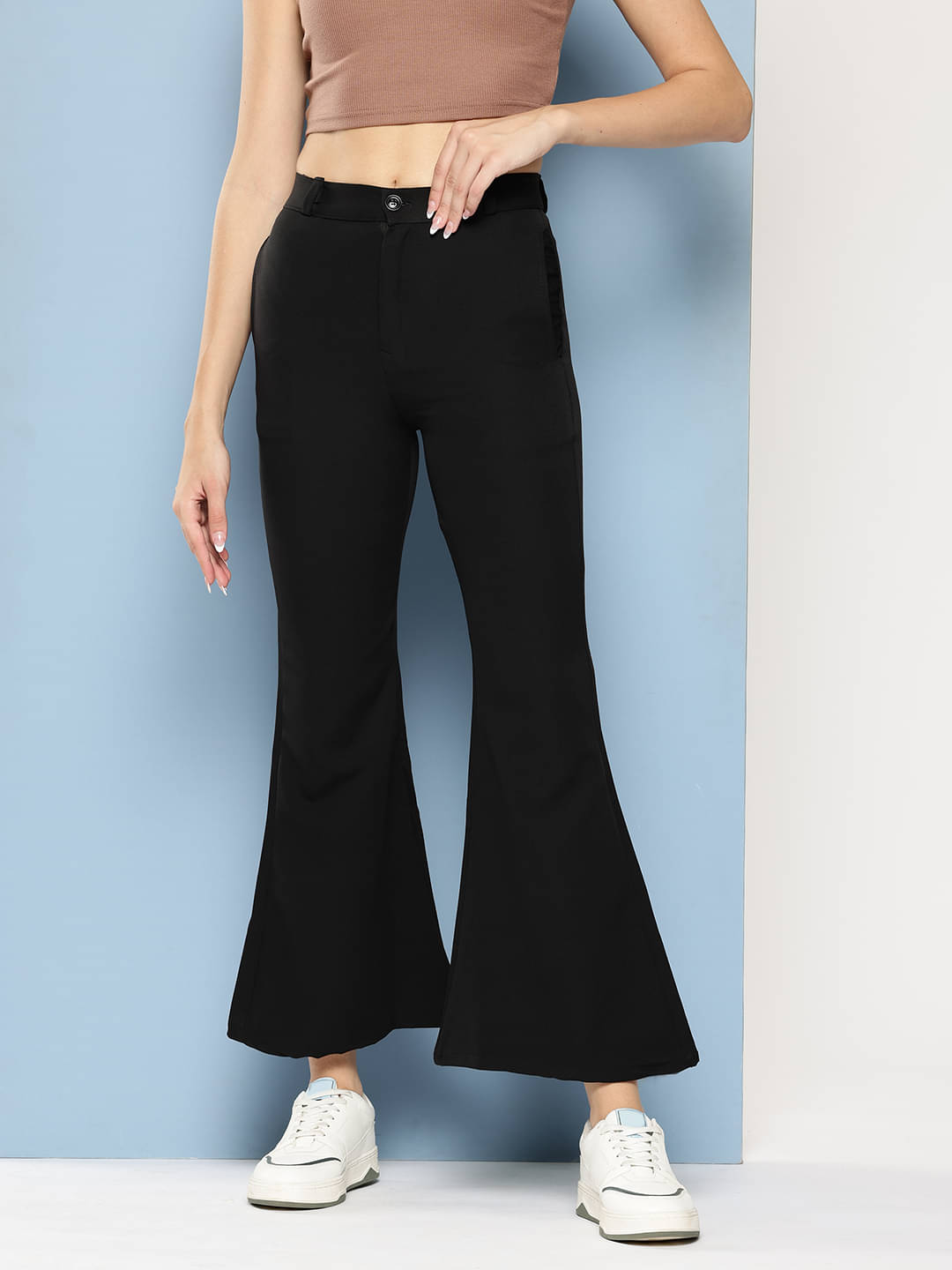     			Aarika Pack of 1 Polyester Straight Women's Casual Pants ( Black )