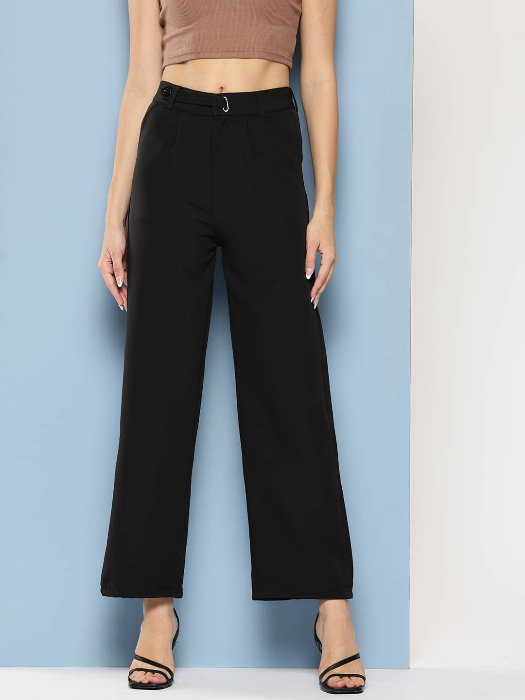     			Aarika Pack of 1 Polyester Straight Women's Casual Pants ( Black )