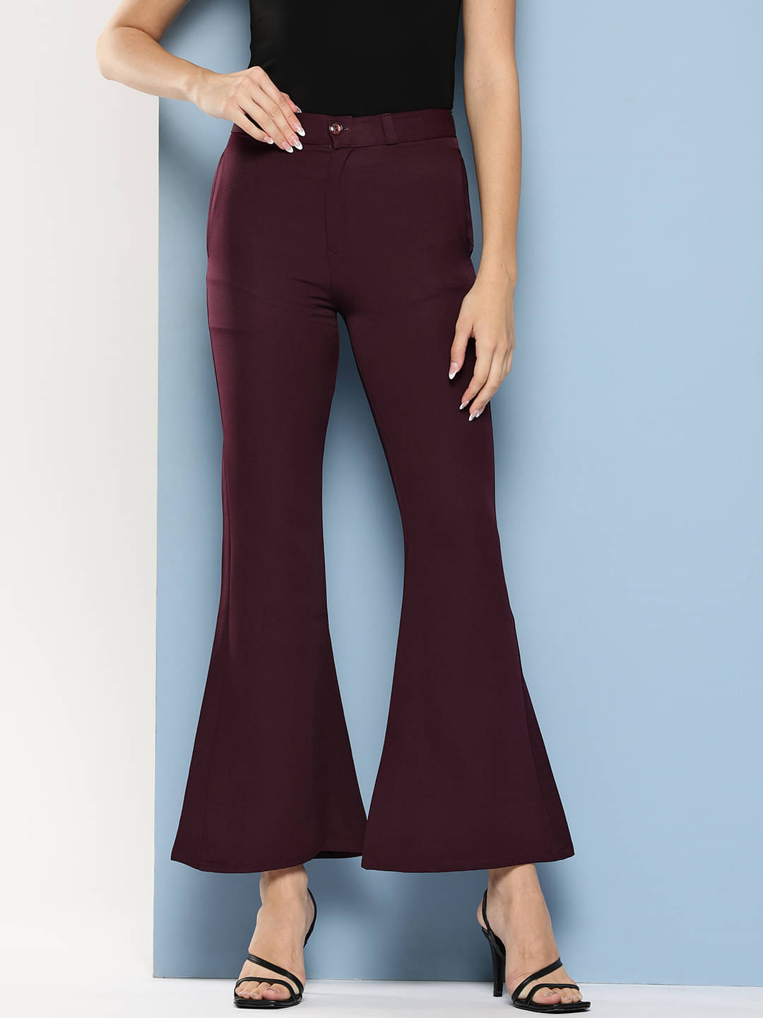     			Aarika Pack of 1 Polyester Straight Women's Casual Pants ( Wine )