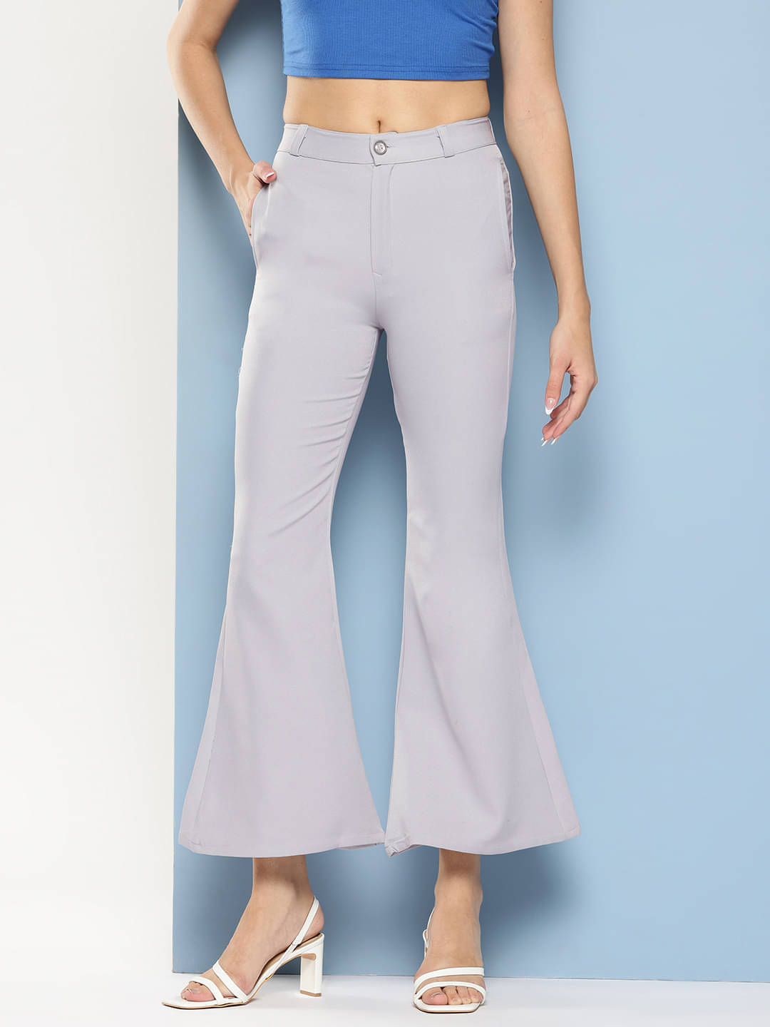     			Aarika Pack of 1 Polyester Straight Women's Casual Pants ( Grey )