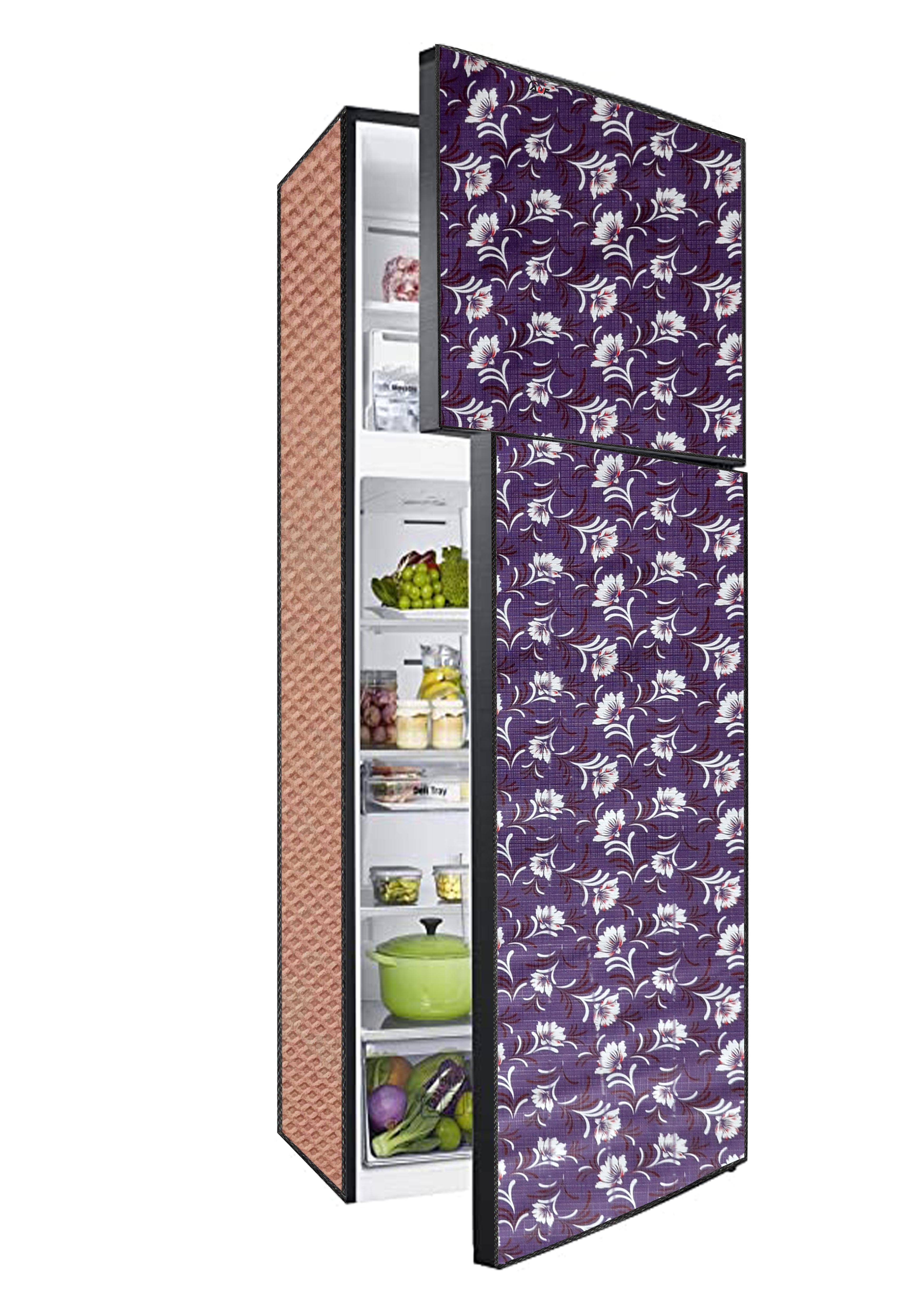 Crosia Craft PVC Floral Fridge Covers ( 63 69 ) Pack of 1 - Purple     			Crosia Craft PVC Floral Fridge Covers ( 63 69 ) Pack of 1 - Purple