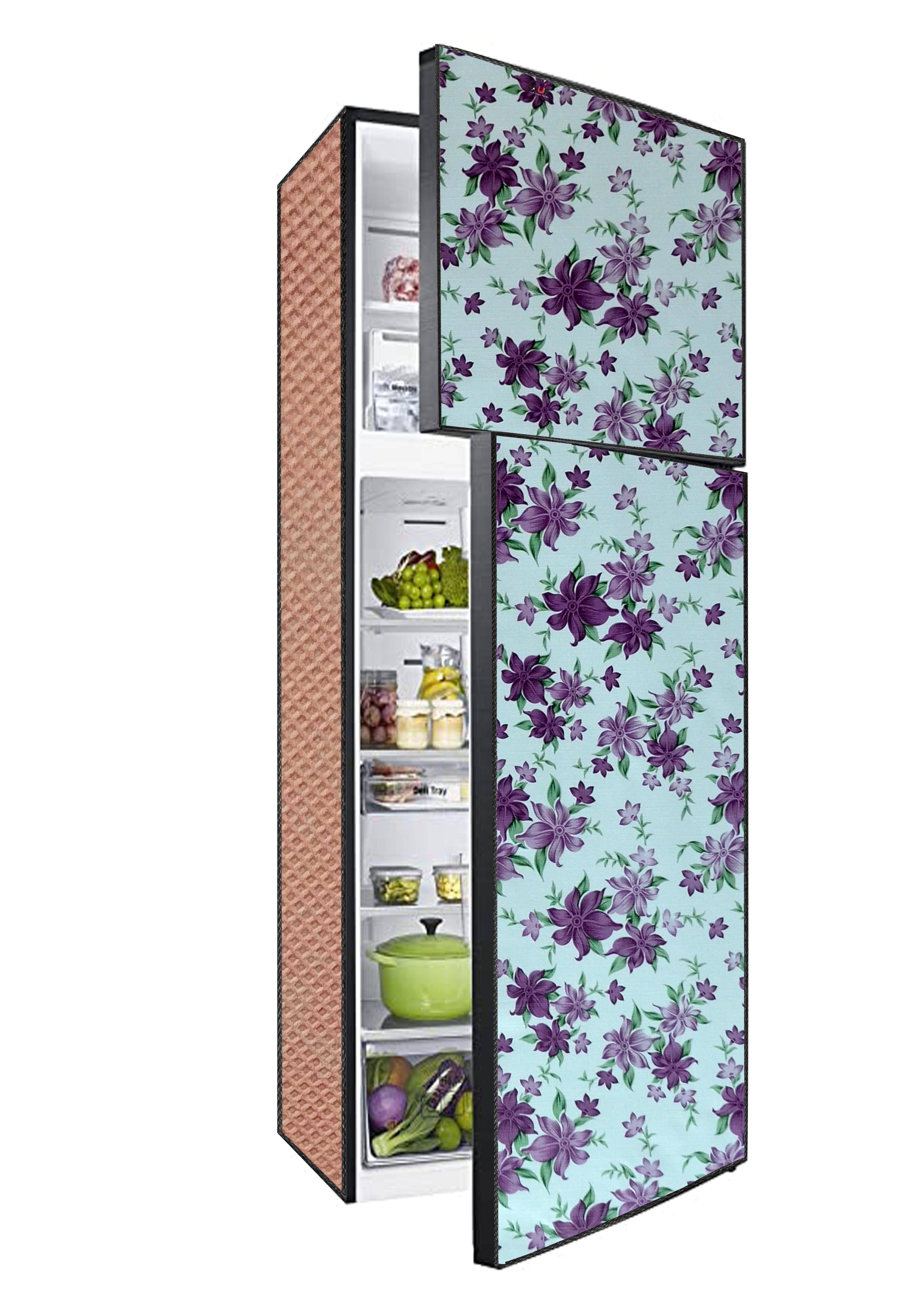 Crosia Craft PVC Floral Fridge Covers ( 63 69 ) Pack of 1 - Purple     			Crosia Craft PVC Floral Fridge Covers ( 63 69 ) Pack of 1 - Purple