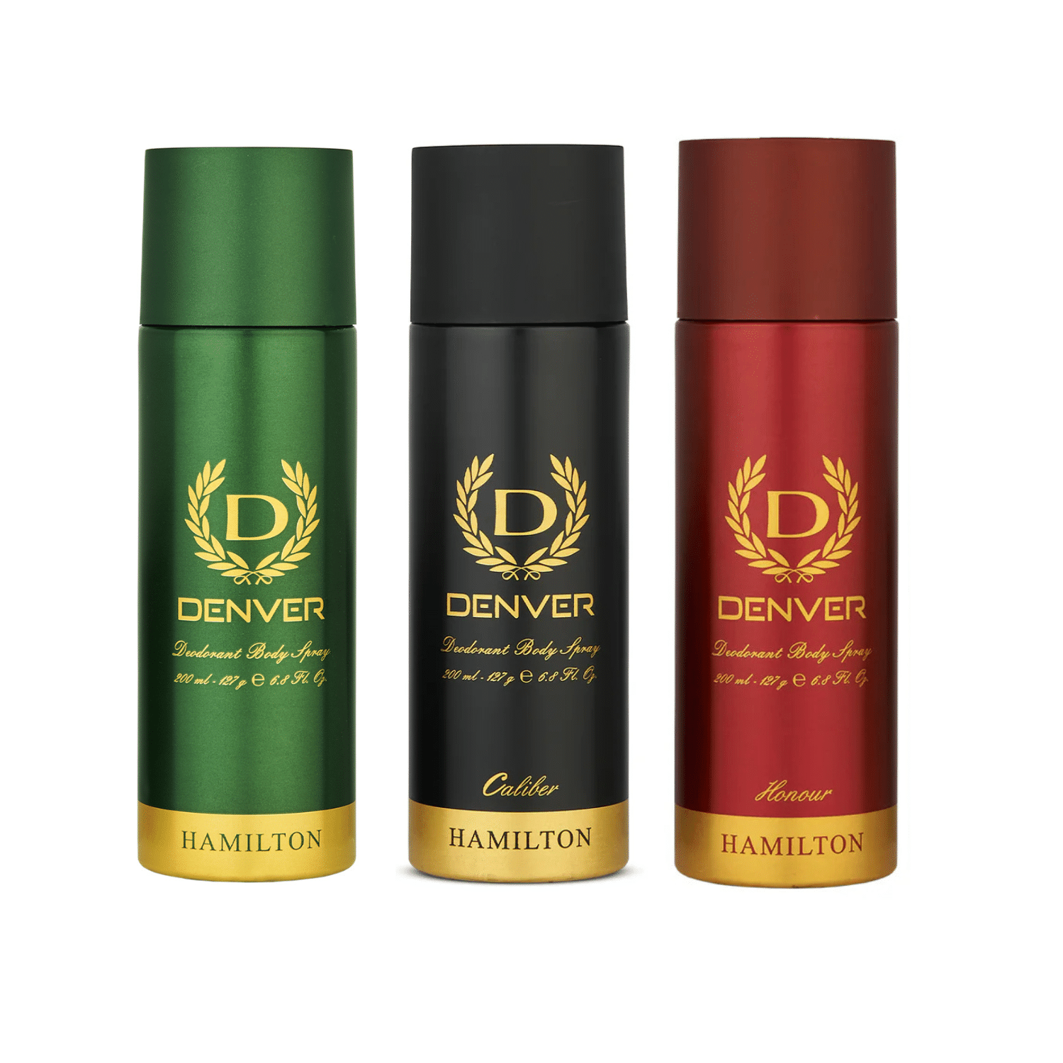     			Denver Hamilton, Honour & Caliber (200 ml x 3) Deodorant Spray for Men 600 ml ( Pack of 3 )