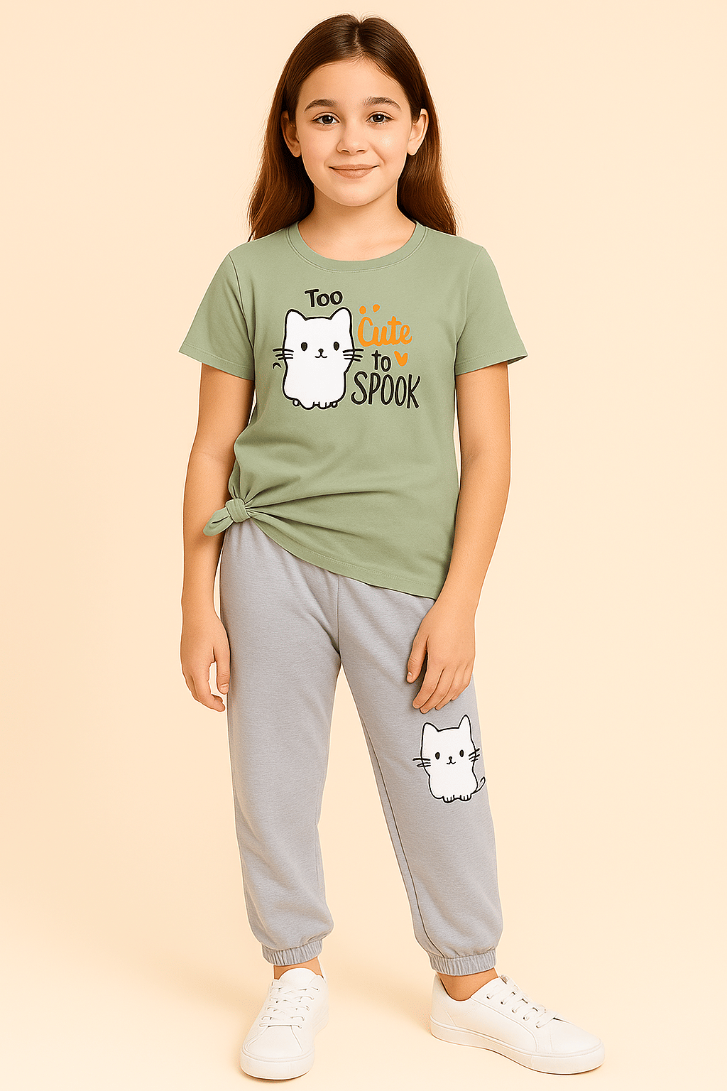     			FABOZA Pack of 1 Girls Cotton Blend T-shirt & Pants ( Mint )