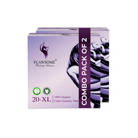 FLAWSOME Cotton XL Pad Leakproof, Rash Free Comfort (Pack of 20) FLAWSOME Cotton XL Pad Leakproof, Rash Free Comfort (Pack of 20)