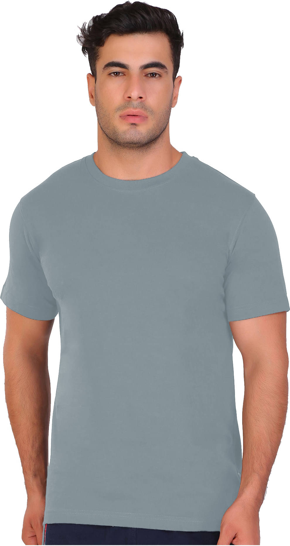     			Fashion Foreplus Men Polyester Regular Fit Solid T-Shirt ( Grey )