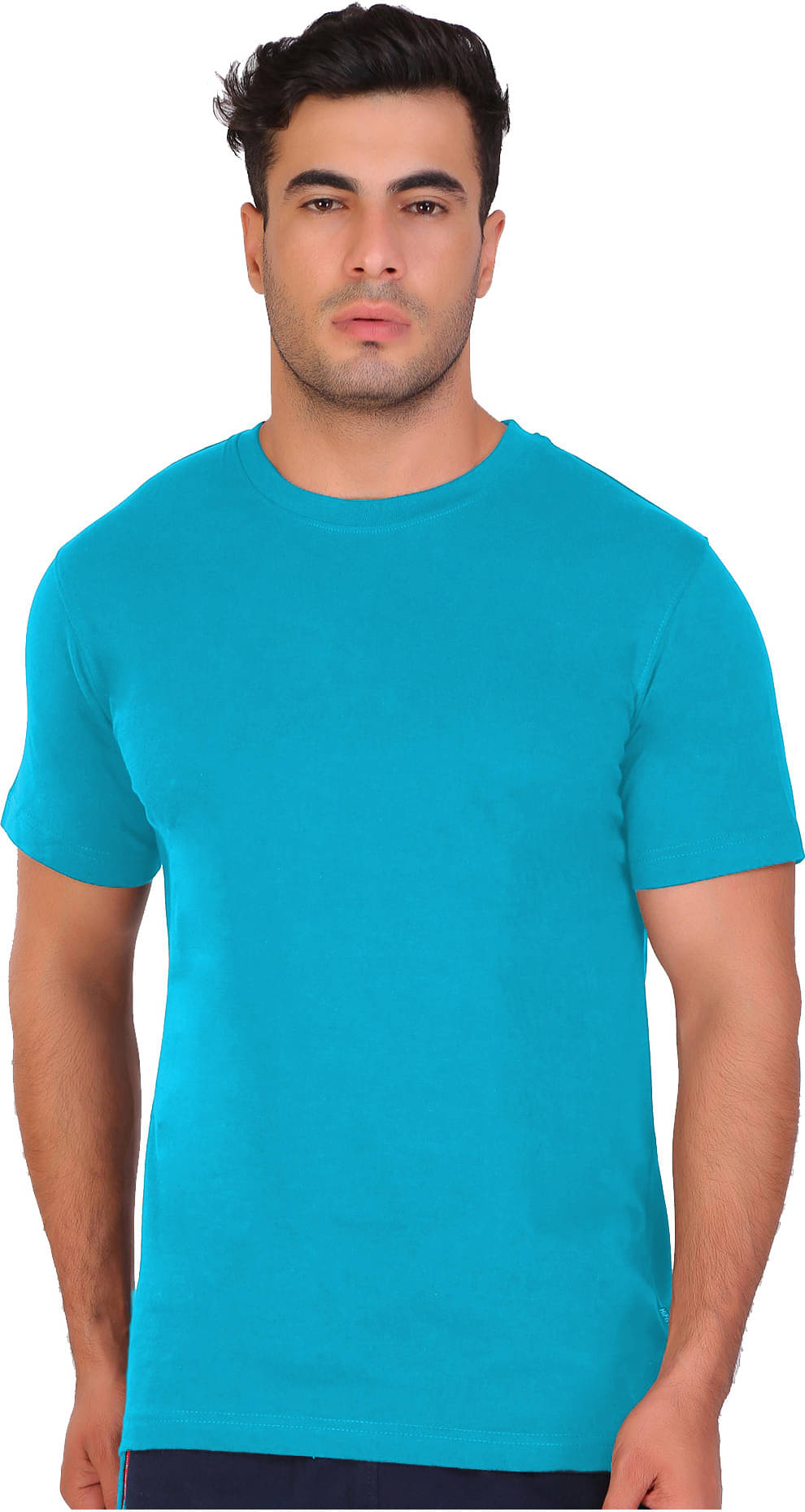     			Fashion Foreplus Men Polyester Regular Fit Solid T-Shirt ( Turquoise )