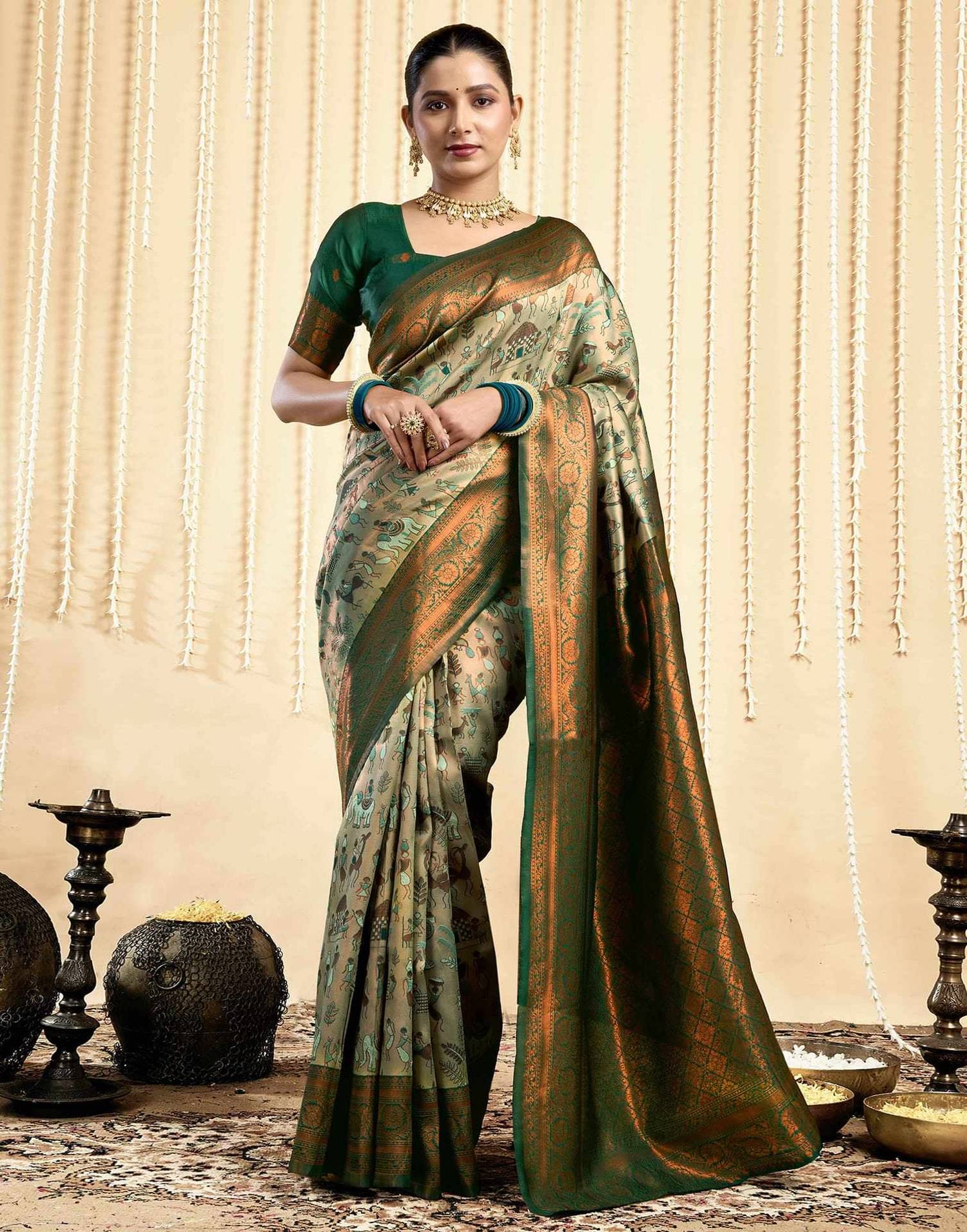 HB VENTURE Art Silk Striped Banarasi saree With Unstitched Blouse Piece ( Grey ) HB VENTURE Art Silk Striped Banarasi saree With Unstitched Blouse Piece ( Grey )