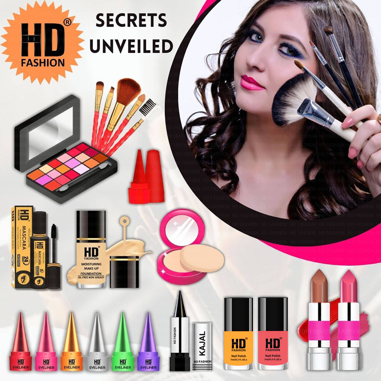     			HD fashion Makeup Kit ( 21 Makeup Items )