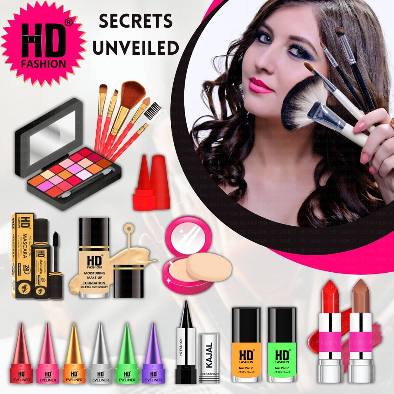     			HD fashion Makeup Kit ( 21 Makeup Items )