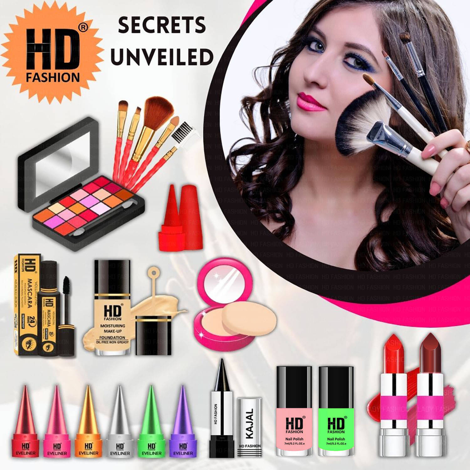     			HD fashion Makeup Kit ( 21 Makeup Items )