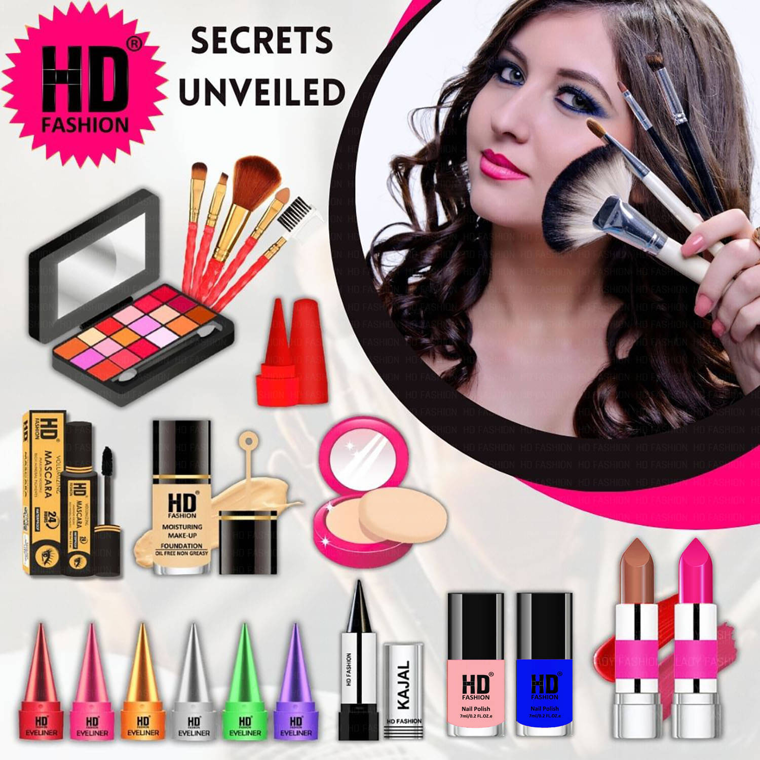    			HD fashion Makeup Kit ( 21 Makeup Items )