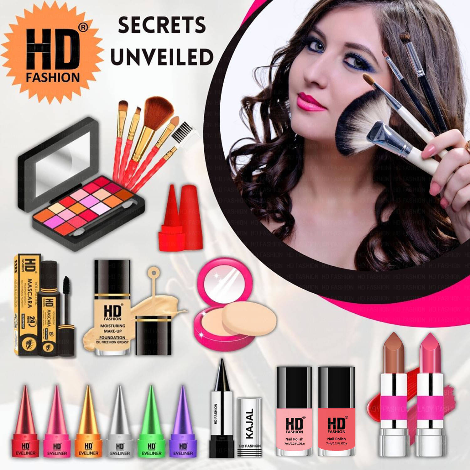     			HD fashion Makeup Kit ( 21 Makeup Items )