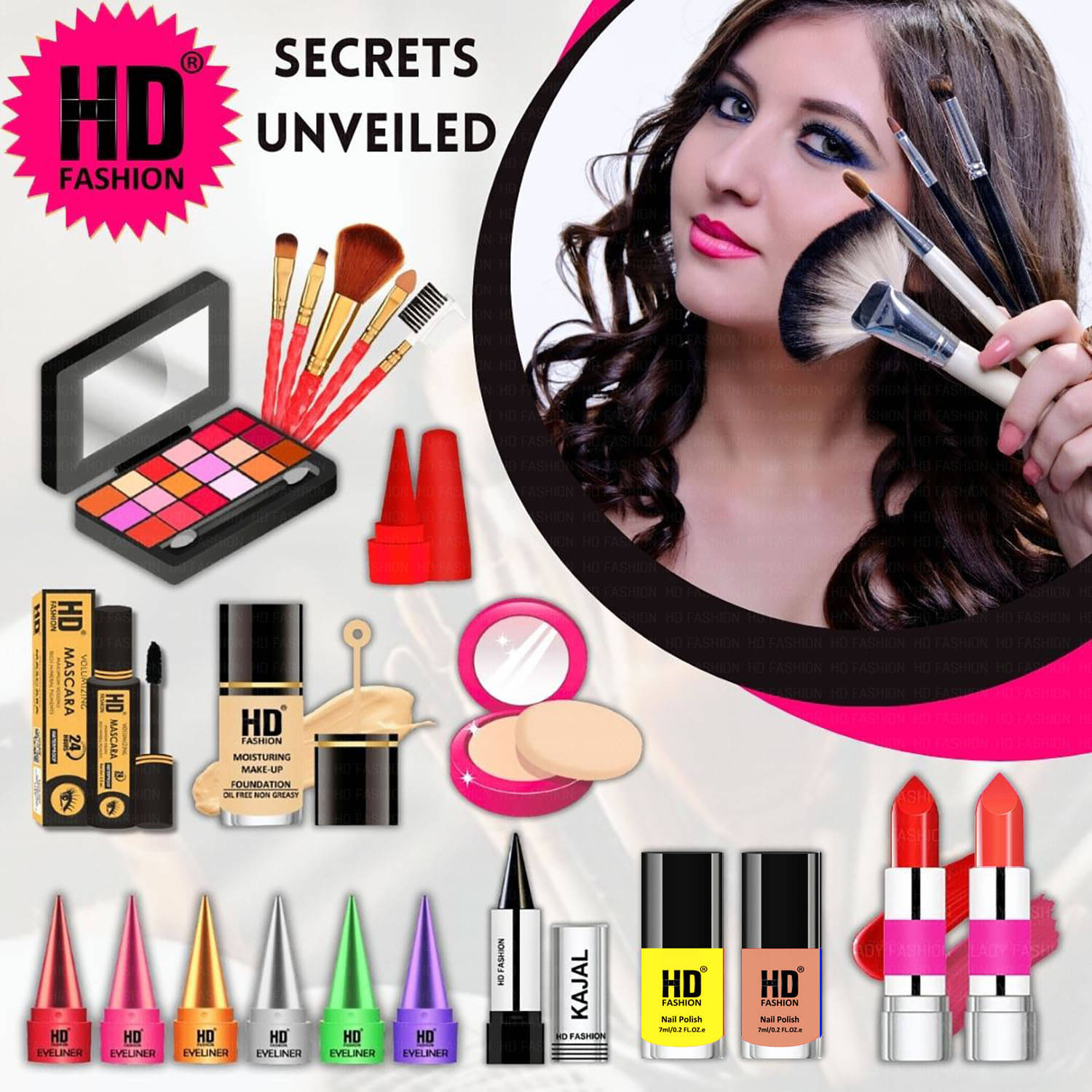     			HD fashion Makeup Kit ( 21 Makeup Items )