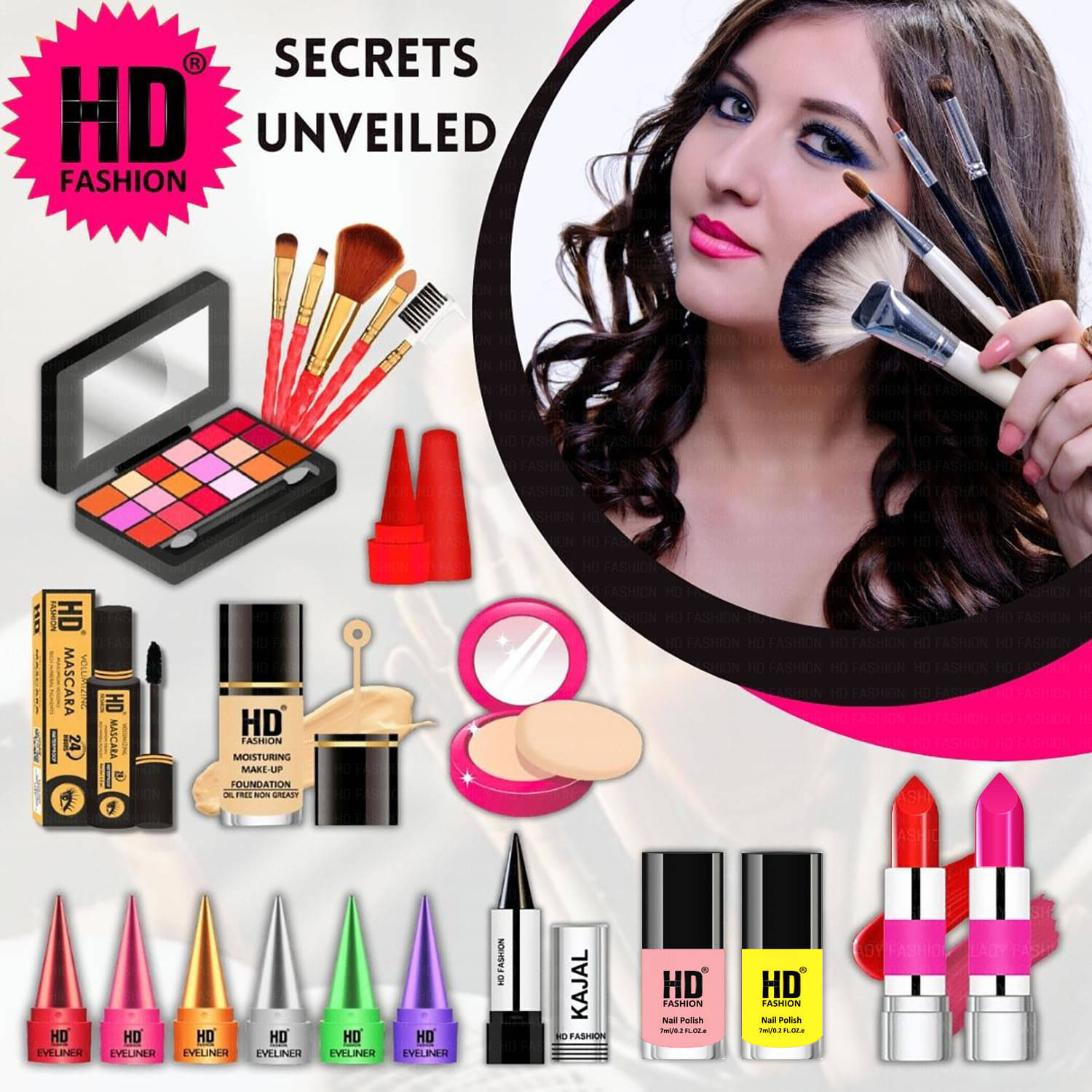     			HD fashion Makeup Kit ( 21 Makeup Items )