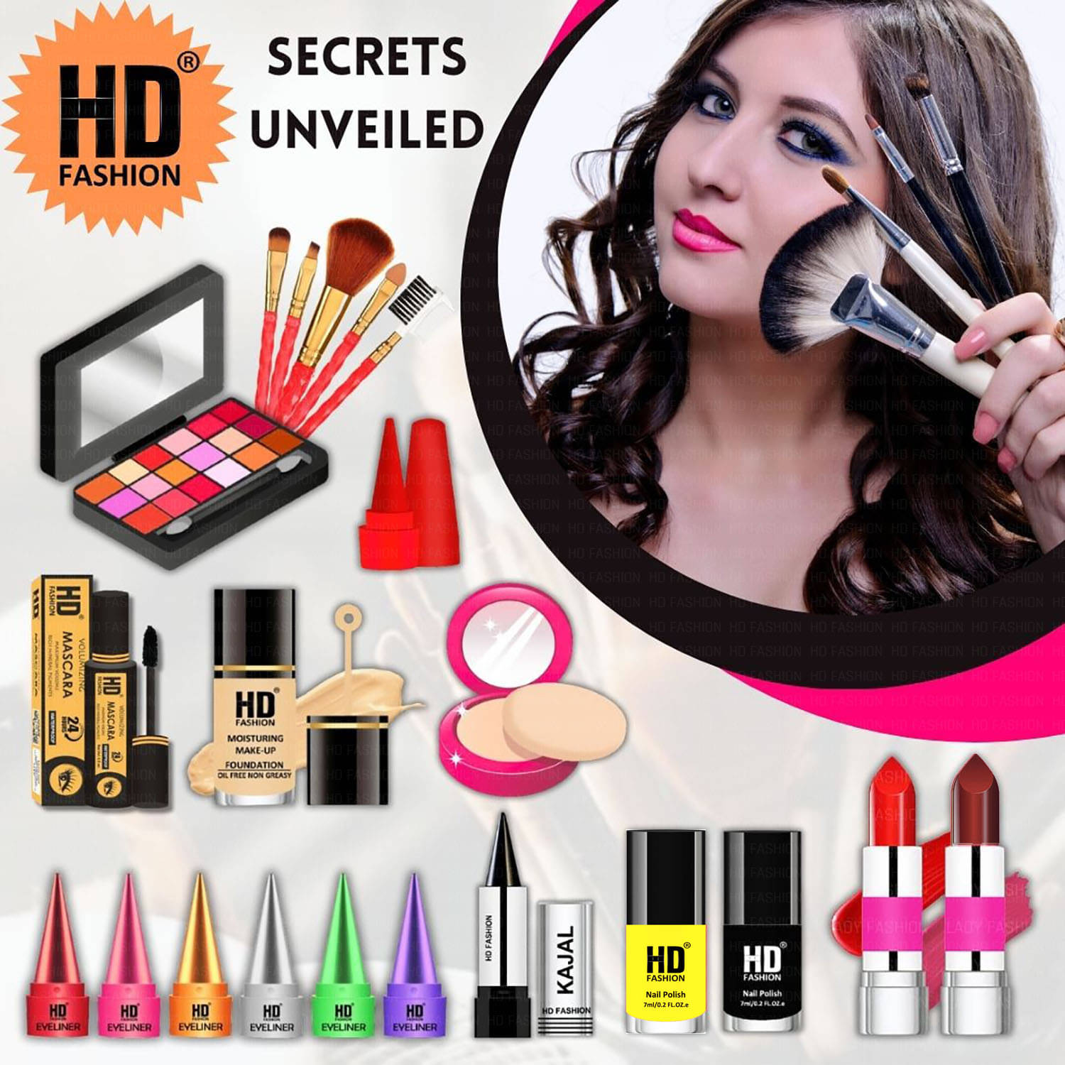     			HD fashion Makeup Kit ( 21 Makeup Items )