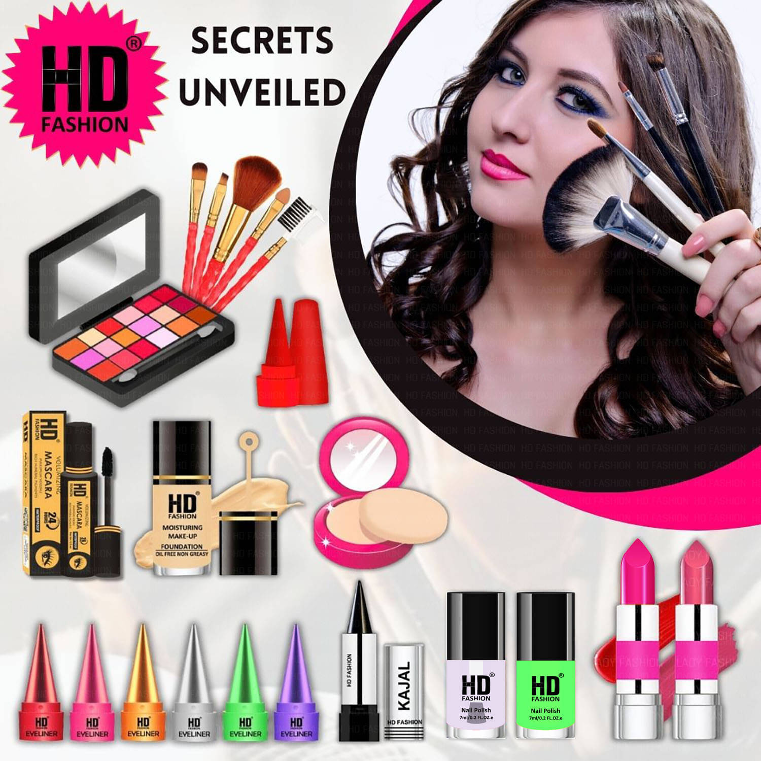     			HD fashion Makeup Kit ( 21 Makeup Items )