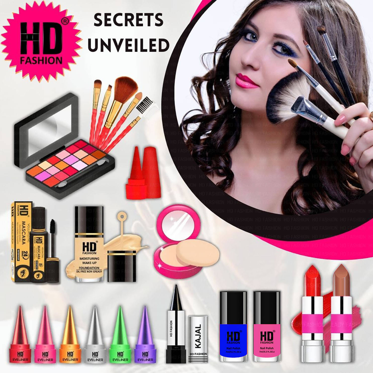     			HD fashion Makeup Kit ( 21 Makeup Items )
