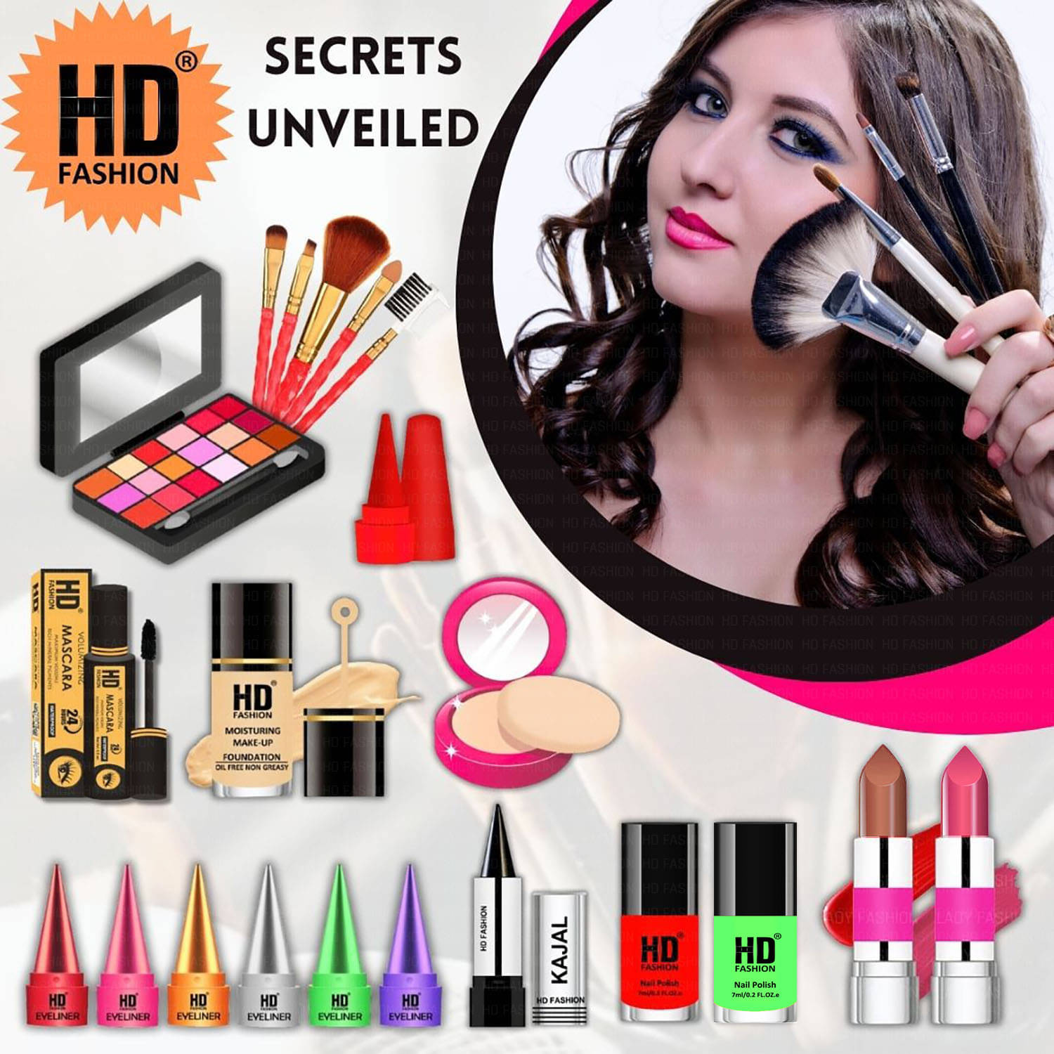     			HD fashion Makeup Kit ( 21 Makeup Items )