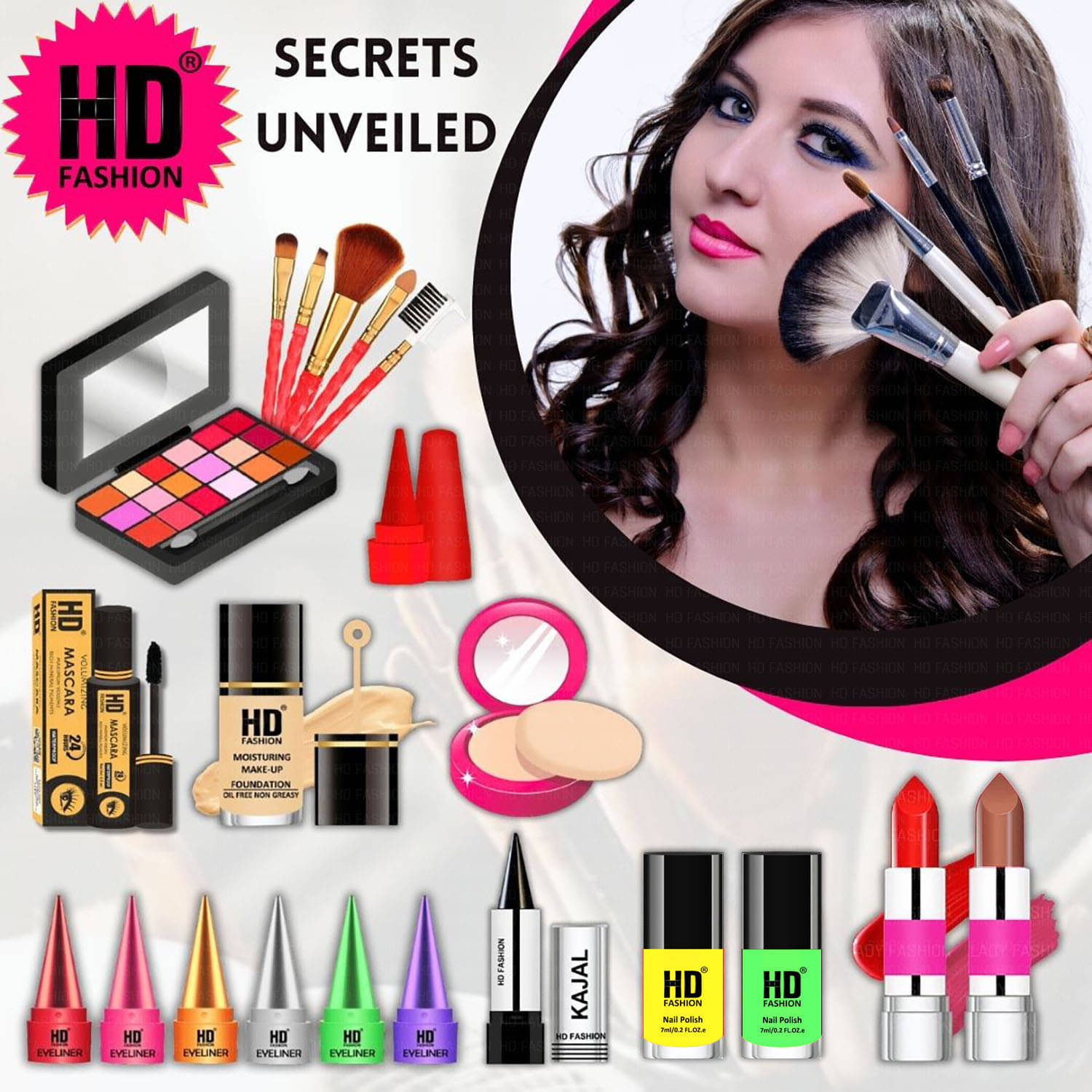     			HD fashion Makeup Kit ( 21 Makeup Items )