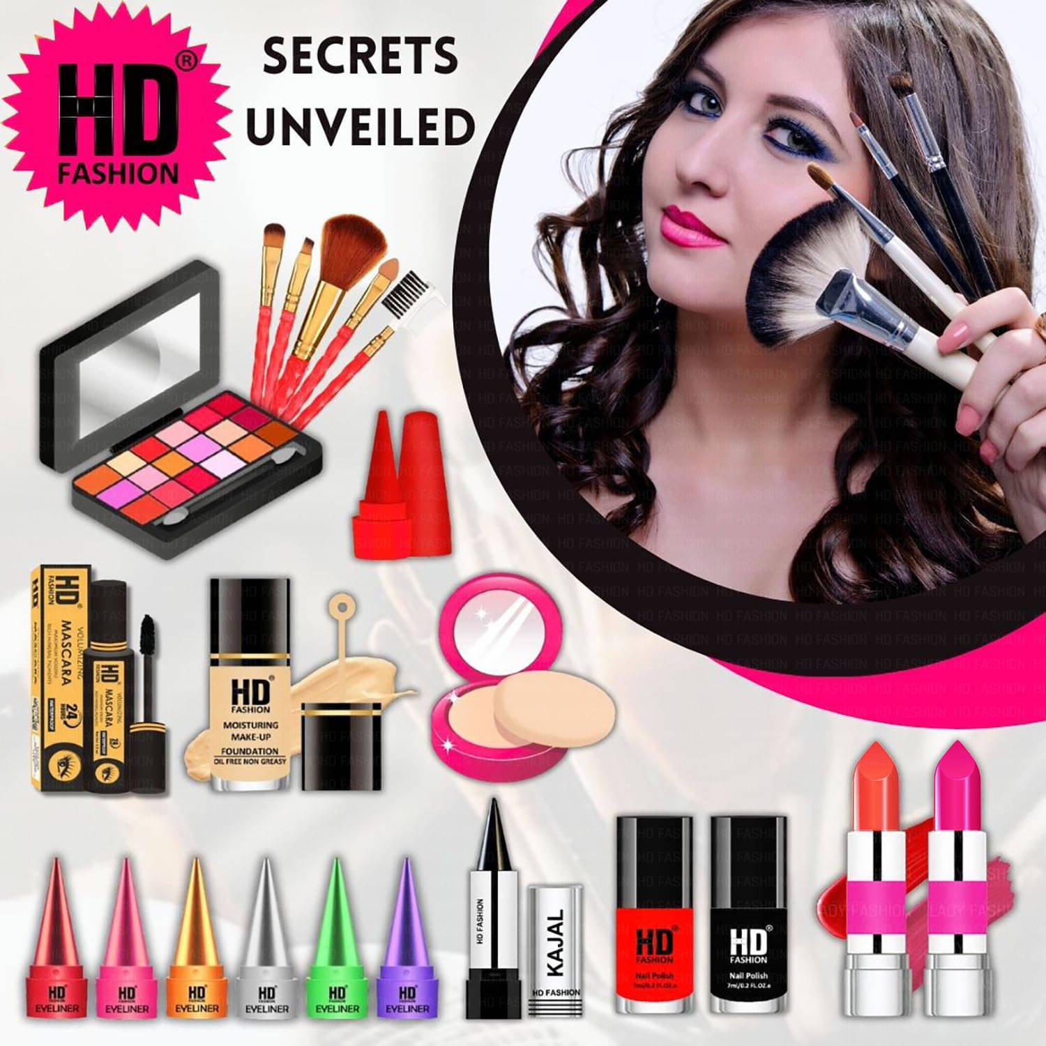     			HD fashion Makeup Kit ( 21 Makeup Items )