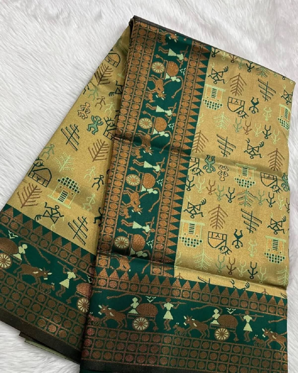Indesa Art Silk Solid Banarasi saree With Unstitched Blouse Piece ( Lime Green ) Indesa Art Silk Solid Banarasi saree With Unstitched Blouse Piece ( Lime Green )
