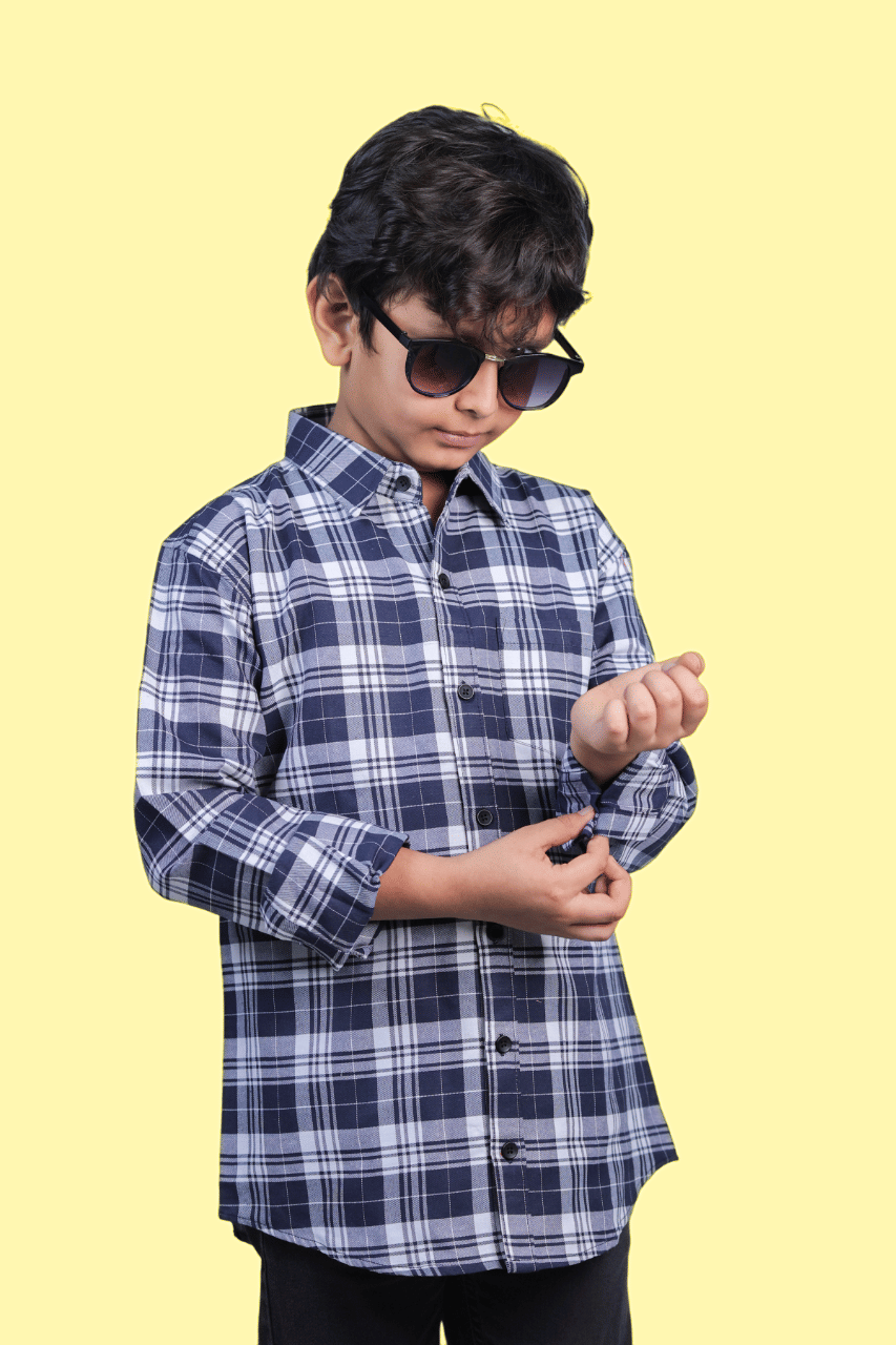     			JABAK CREATION Pack of 1 Boys Cotton Blend Full Sleeves Shirt ( Blue )