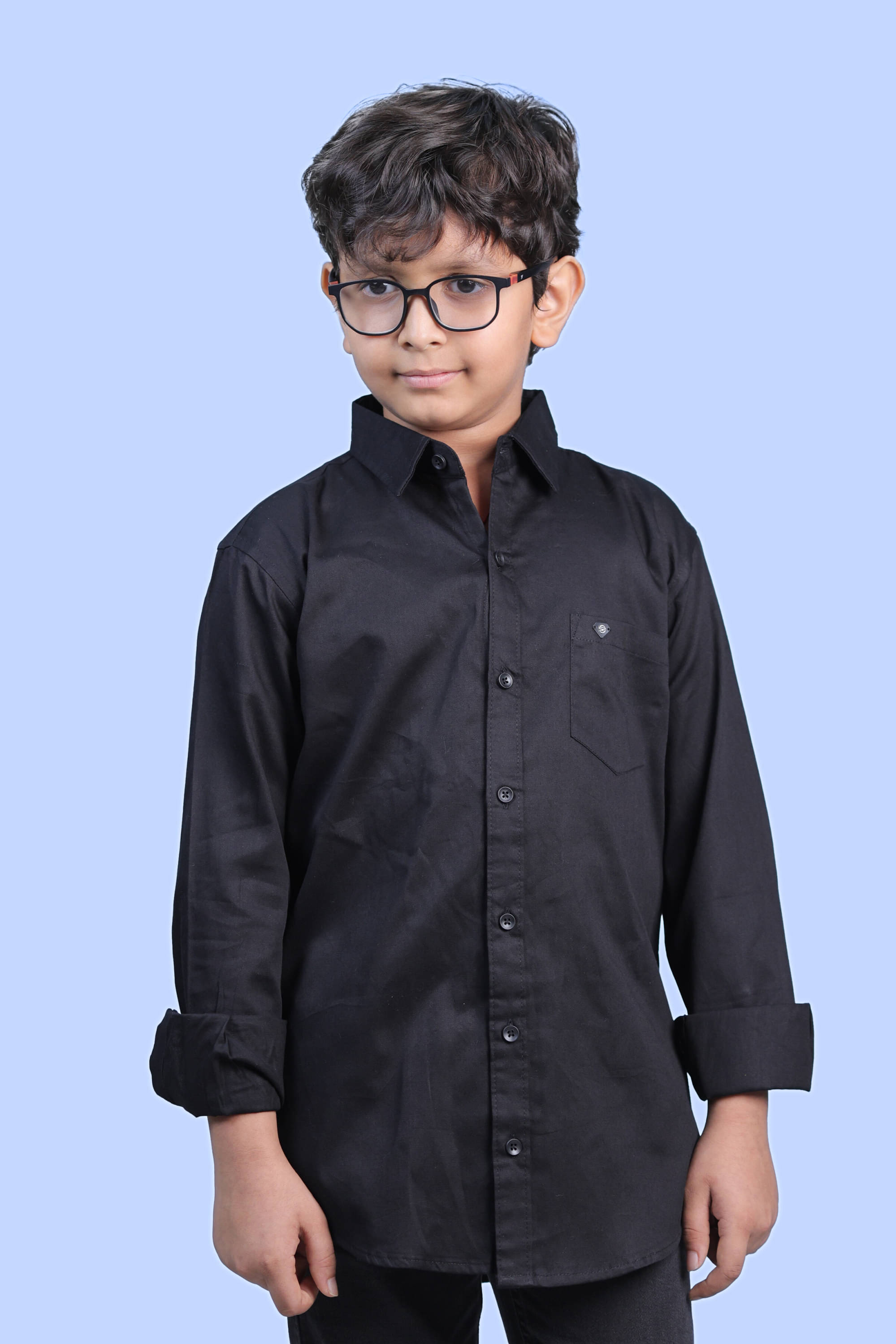 JABAK CREATION Pack of 1 Boys Cotton Blend Full Sleeves Shirt ( Black ) JABAK CREATION Pack of 1 Boys Cotton Blend Full Sleeves Shirt ( Black )