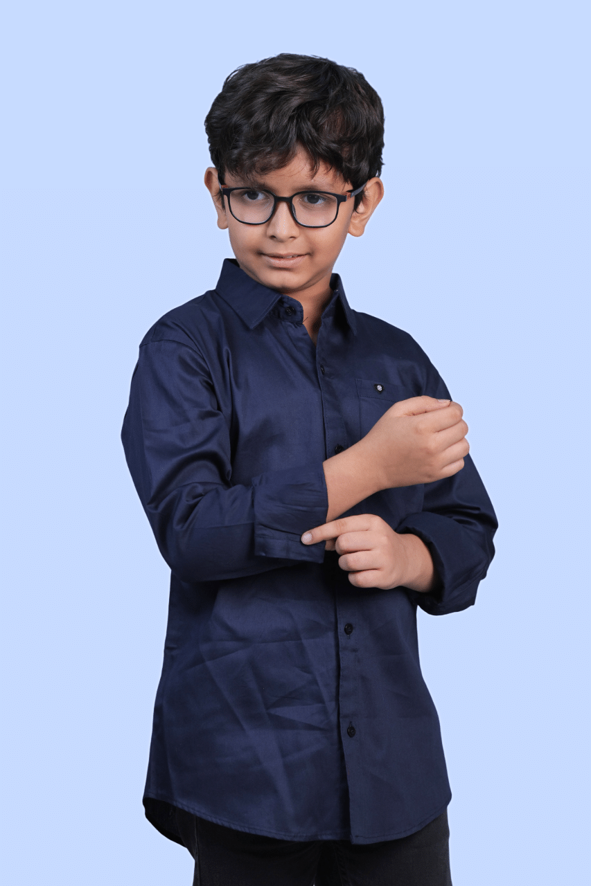 JABAK CREATION Pack of 1 Boys Cotton Blend Full Sleeves Shirt ( Blue ) JABAK CREATION Pack of 1 Boys Cotton Blend Full Sleeves Shirt ( Blue )