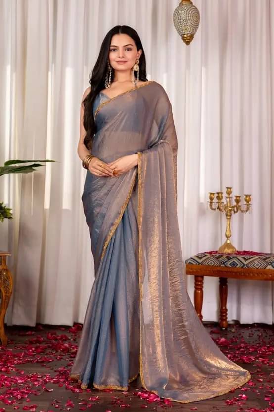 Kalpana Creation Chiffon Dyed Uppada saree With Unstitched Blouse Piece ( Blue )     			Kalpana Creation Chiffon Dyed Uppada saree With Unstitched Blouse Piece ( Blue )