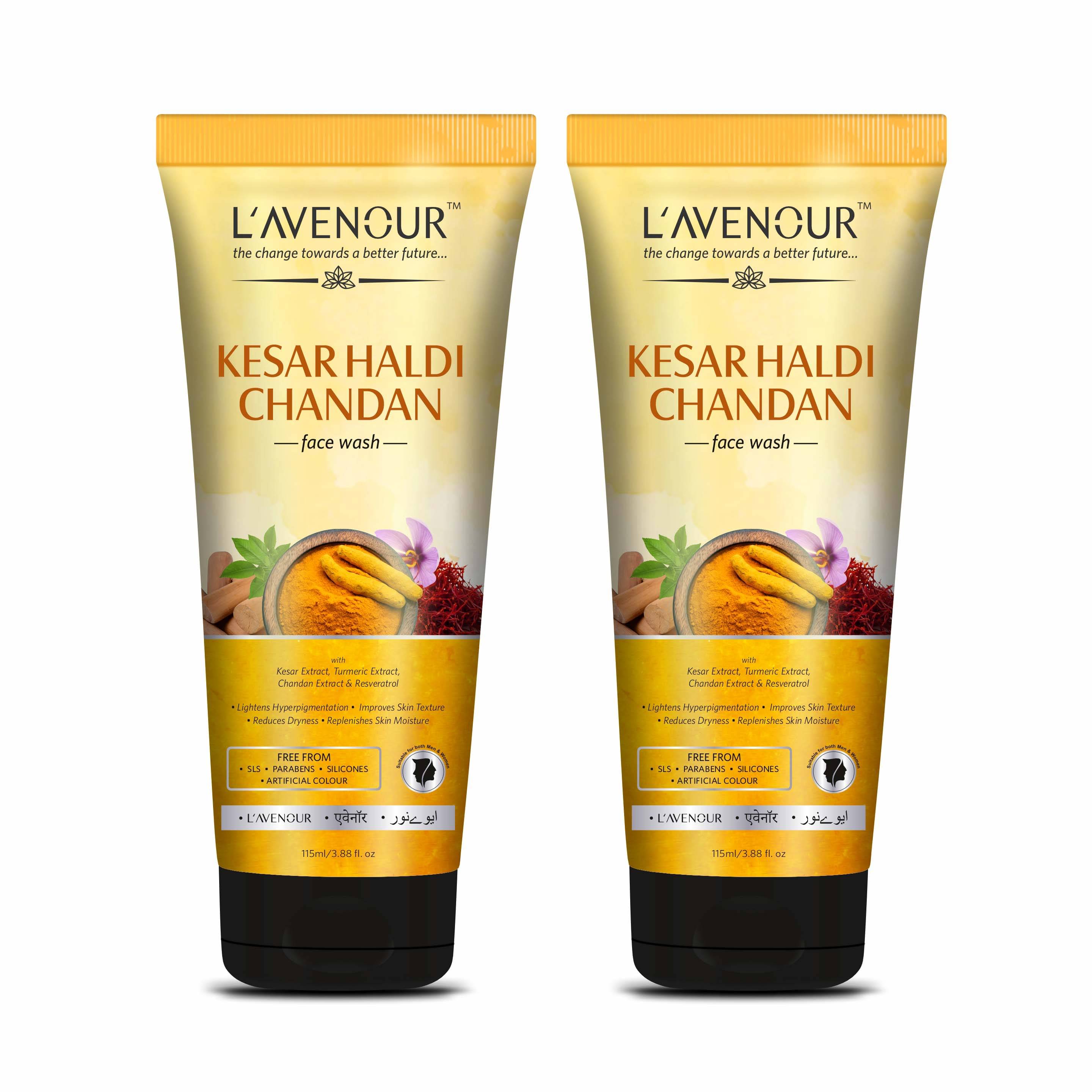     			L'avenour Kesar Haldi Chandan Face Wash For Men & Women Reduce Hyperpigmentation,115ml each (Pack of 2)