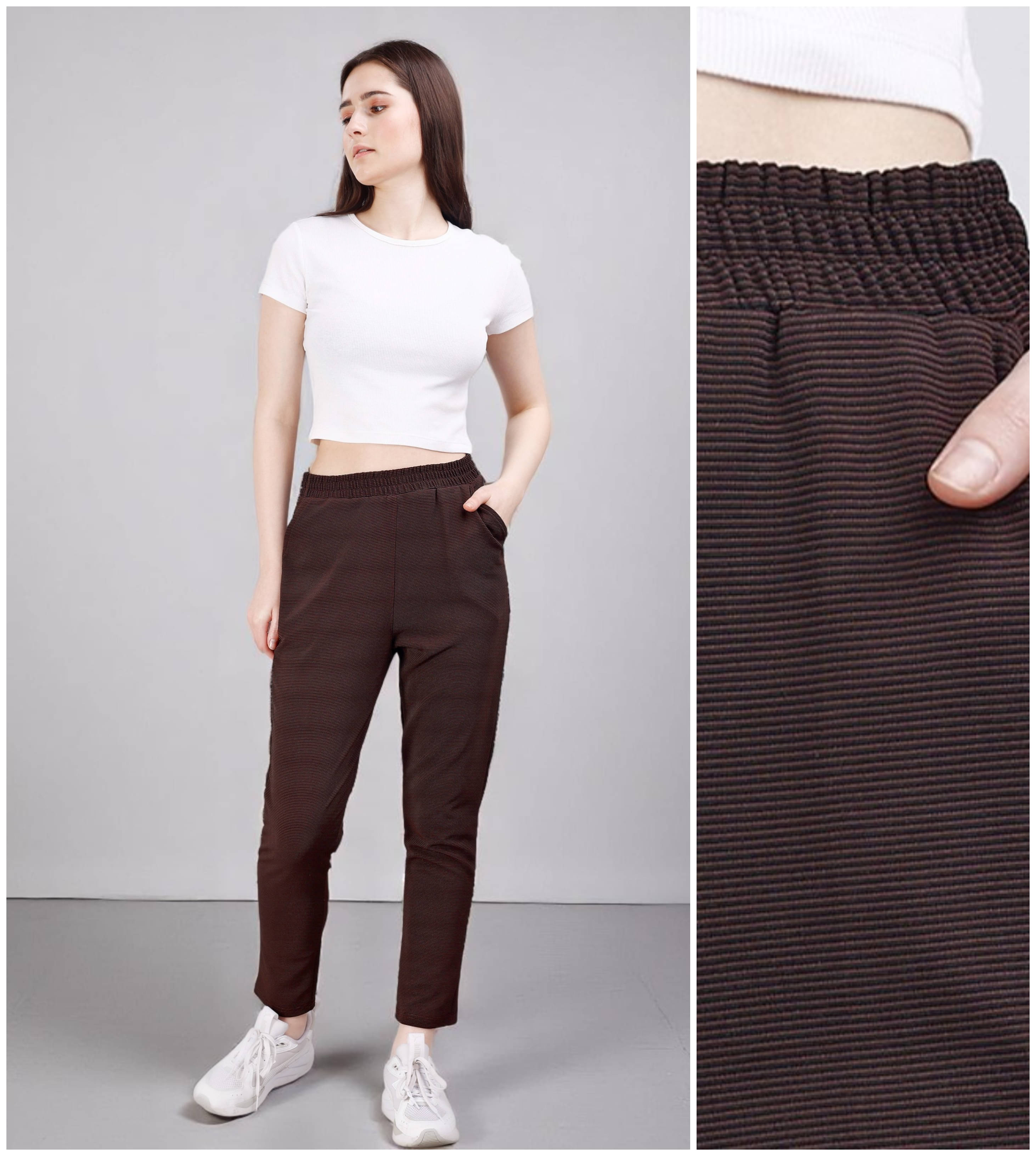     			Leewan Pack of 1 Cotton Blend Straight Women's Joggers ( Brown )