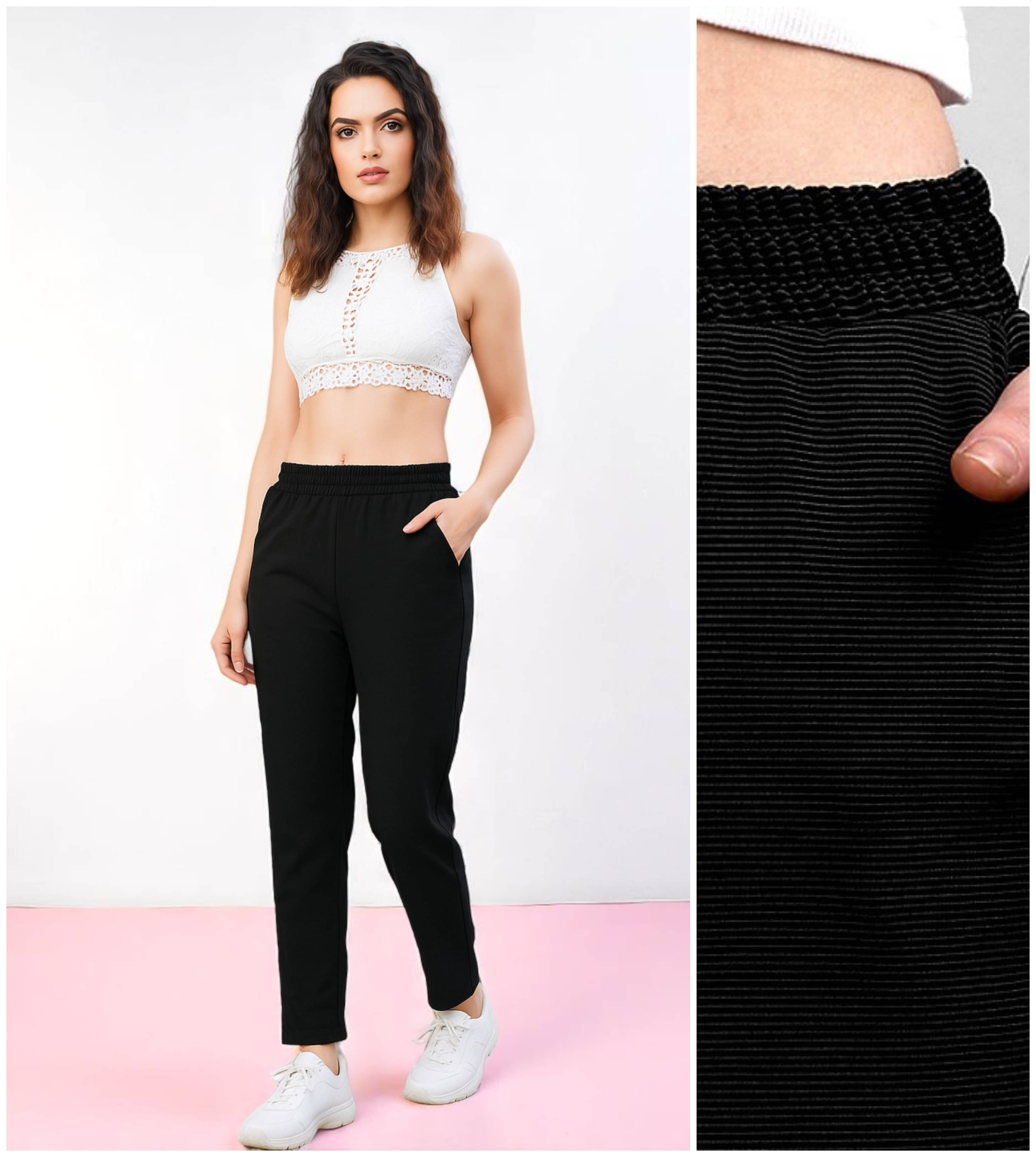     			Leewan Pack of 1 Cotton Blend Straight Women's Joggers ( Black )