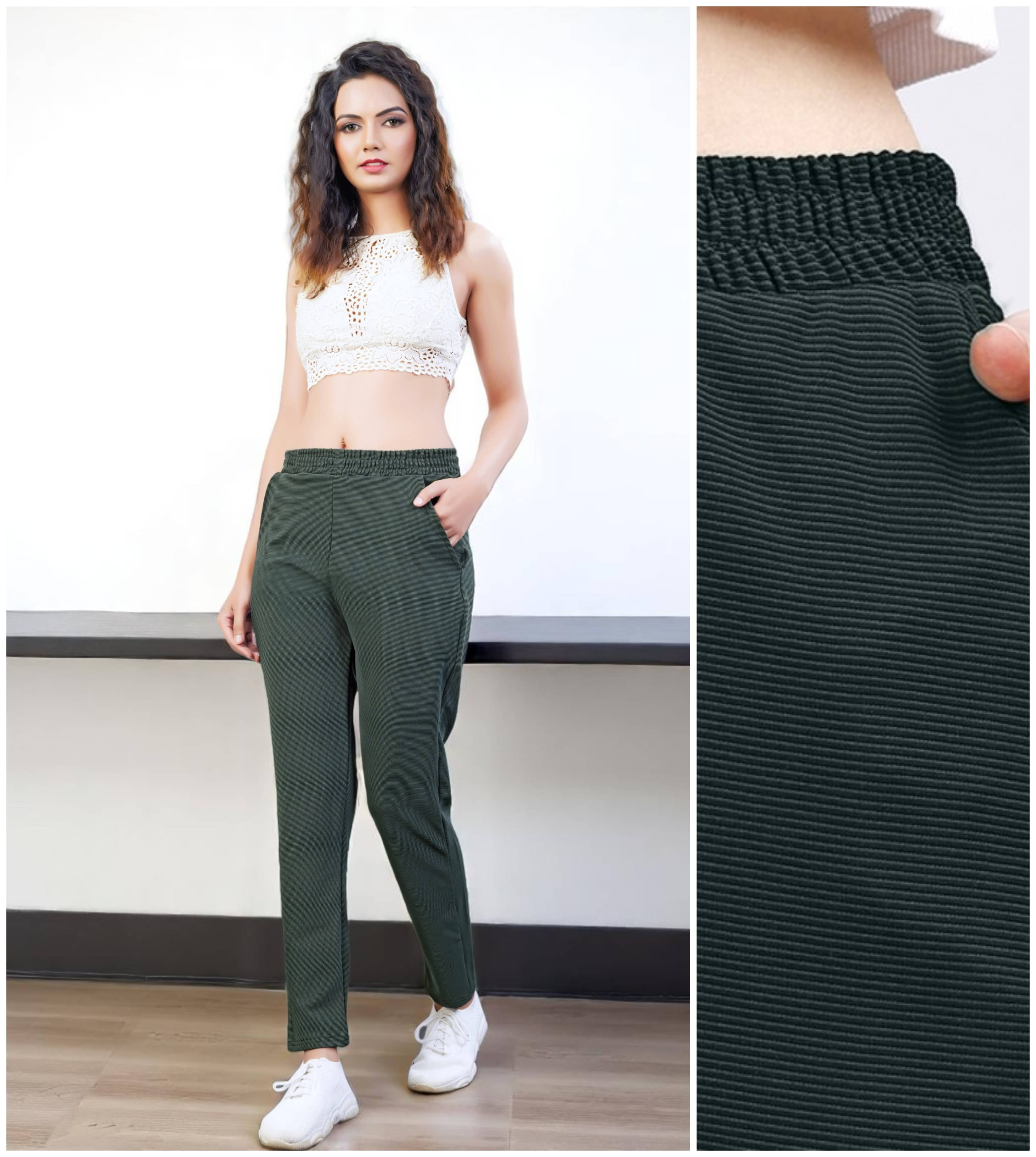     			Leewan Pack of 1 Cotton Blend Straight Women's Joggers ( Green )