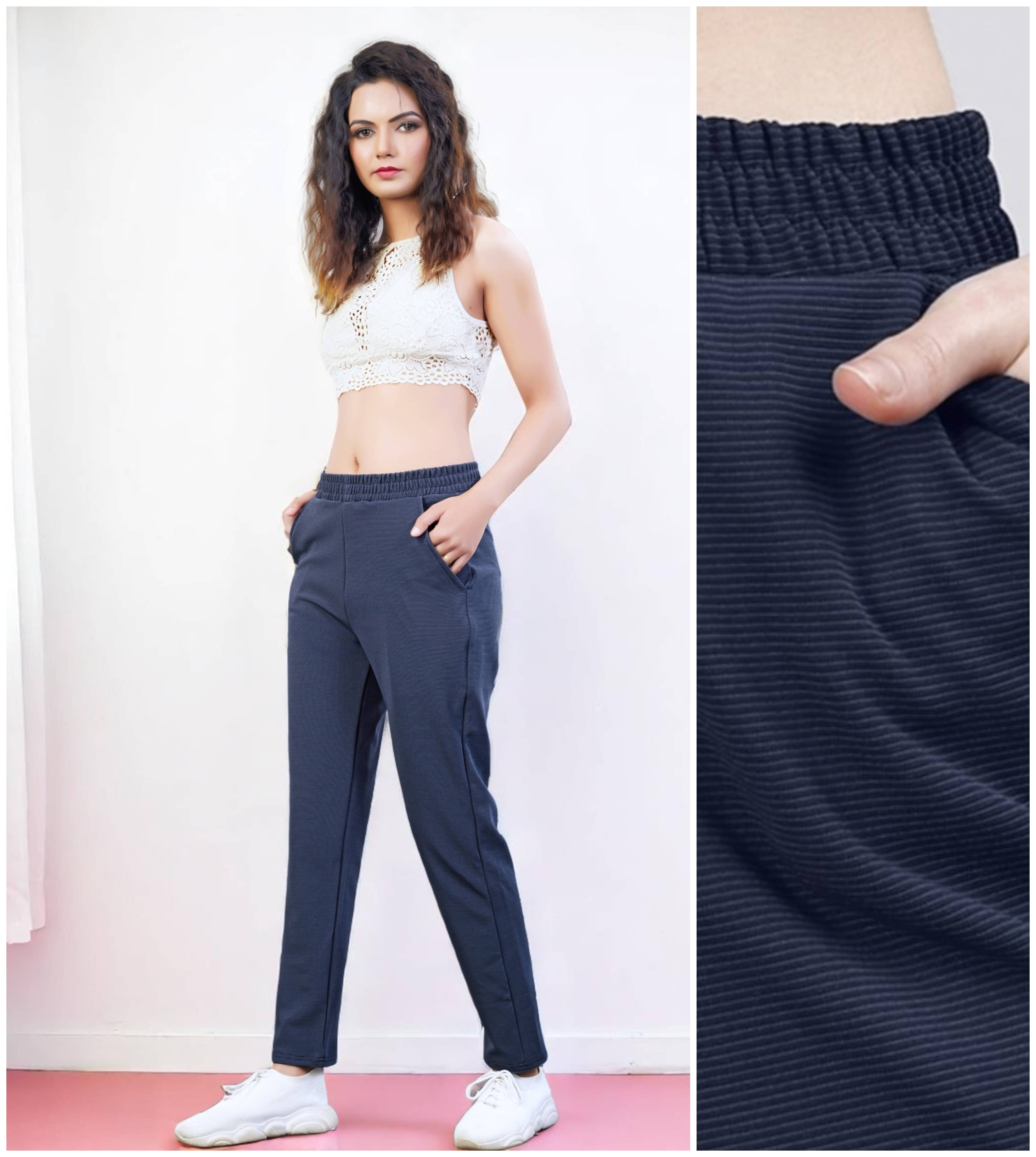     			Leewan Pack of 1 Cotton Blend Straight Women's Joggers ( Navy Blue )