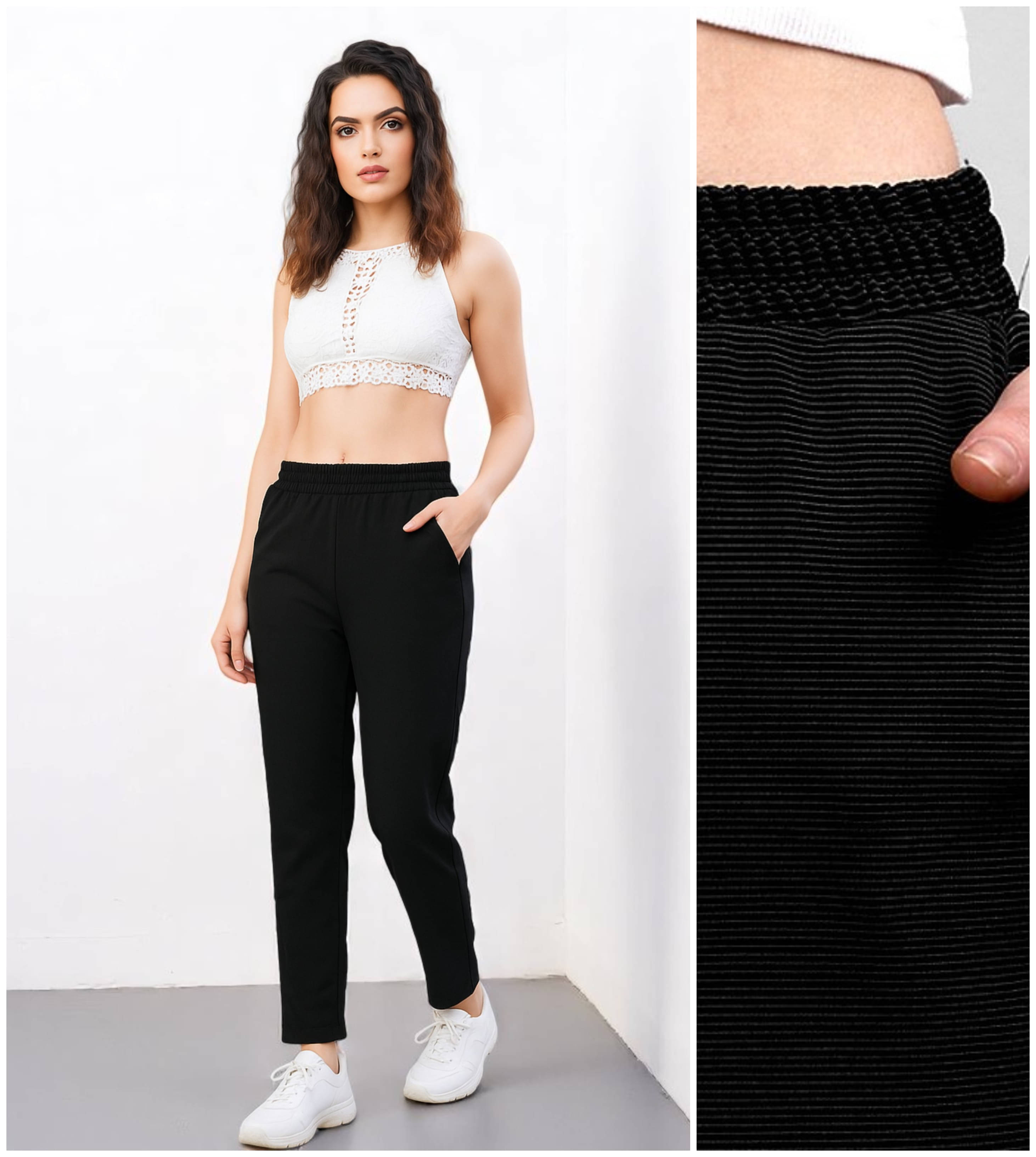     			Leewan Pack of 1 Cotton Blend Straight Women's Joggers ( Black )