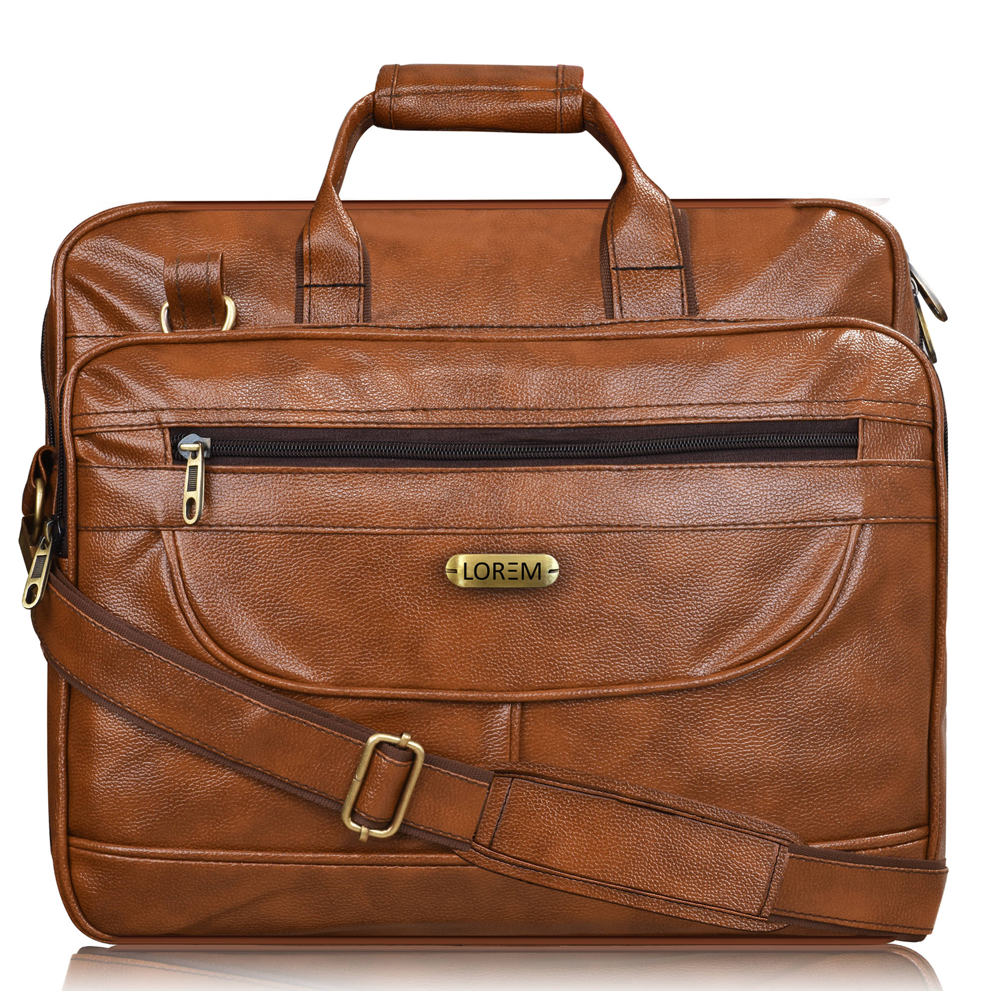     			Lorem Orange Synthetic Briefcase