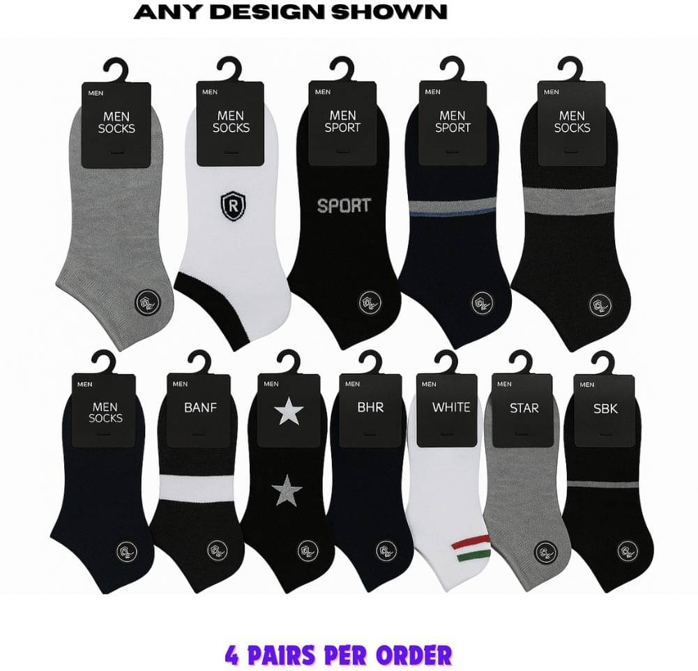 Master Pack of 4 Men's Cotton Ankle Length Socks ( Multicolor 4 ) Master Pack of 4 Men's Cotton Ankle Length Socks ( Multicolor 4 )