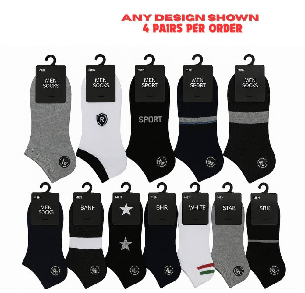 Master Pack of 4 Men's Cotton Ankle Length Socks ( Multicolor 4 ) Master Pack of 4 Men's Cotton Ankle Length Socks ( Multicolor 4 )