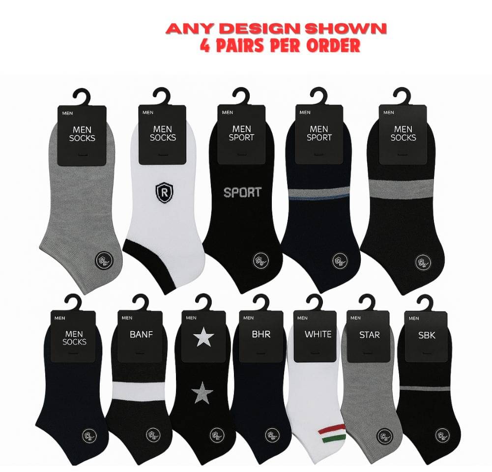 Master Pack of 4 Men's Cotton Ankle Length Socks ( Multicolor 4 ) Master Pack of 4 Men's Cotton Ankle Length Socks ( Multicolor 4 )