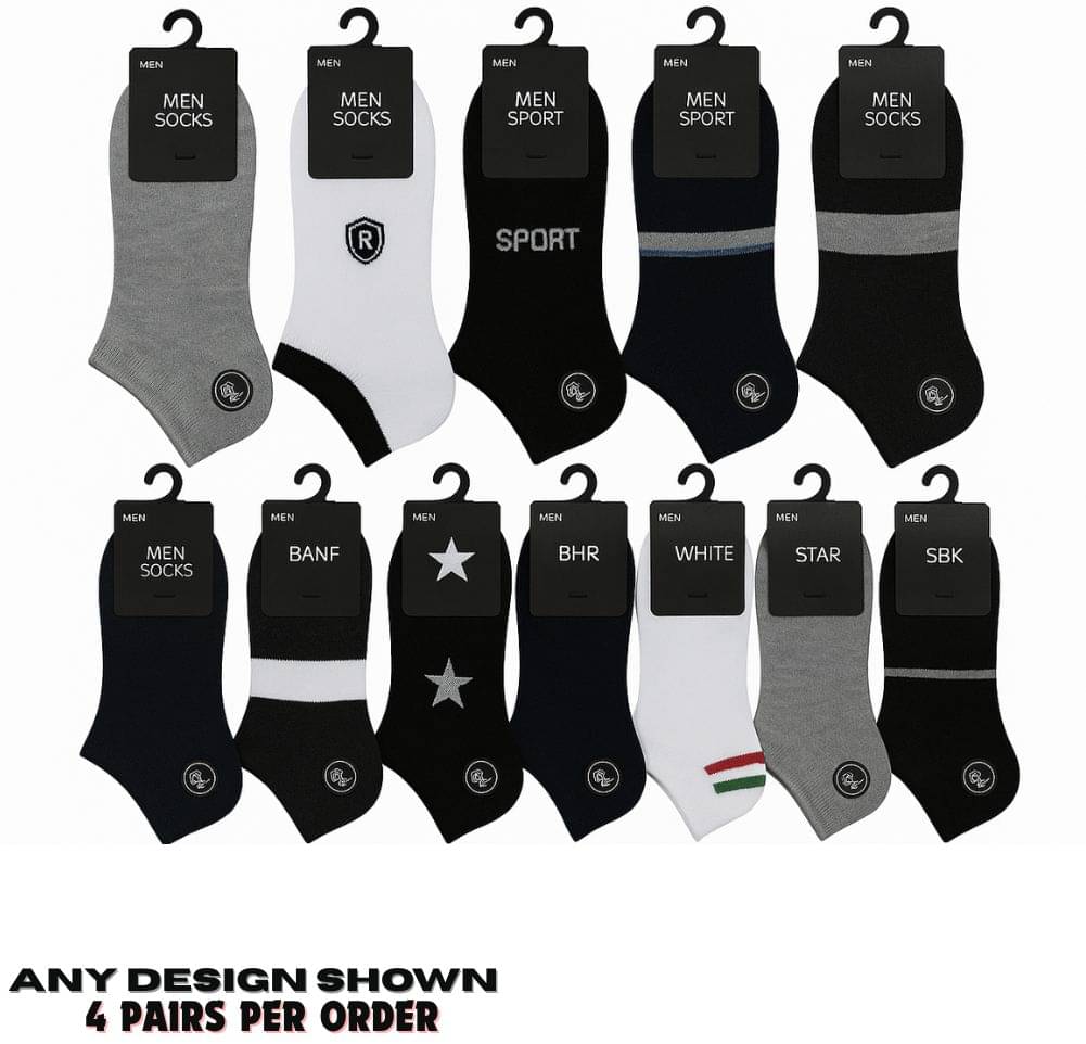 Master Pack of 4 Men's Cotton Ankle Length Socks ( Multicolor 4 ) Master Pack of 4 Men's Cotton Ankle Length Socks ( Multicolor 4 )